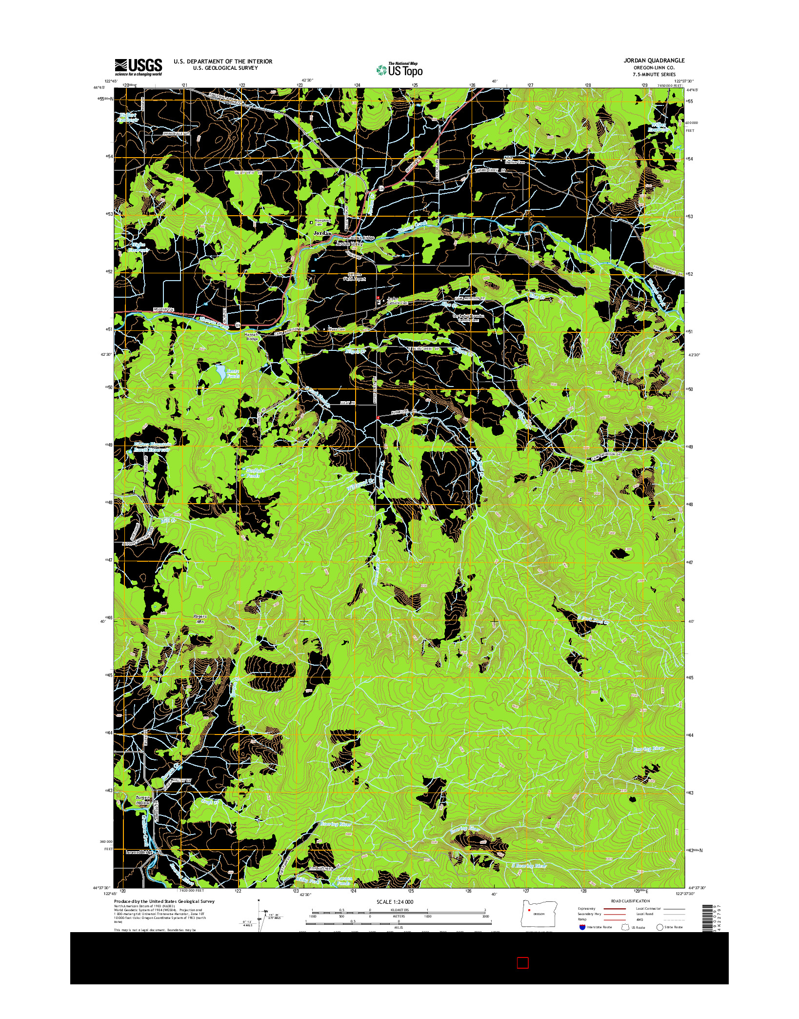 USGS US TOPO 7.5-MINUTE MAP FOR JORDAN, OR 2014