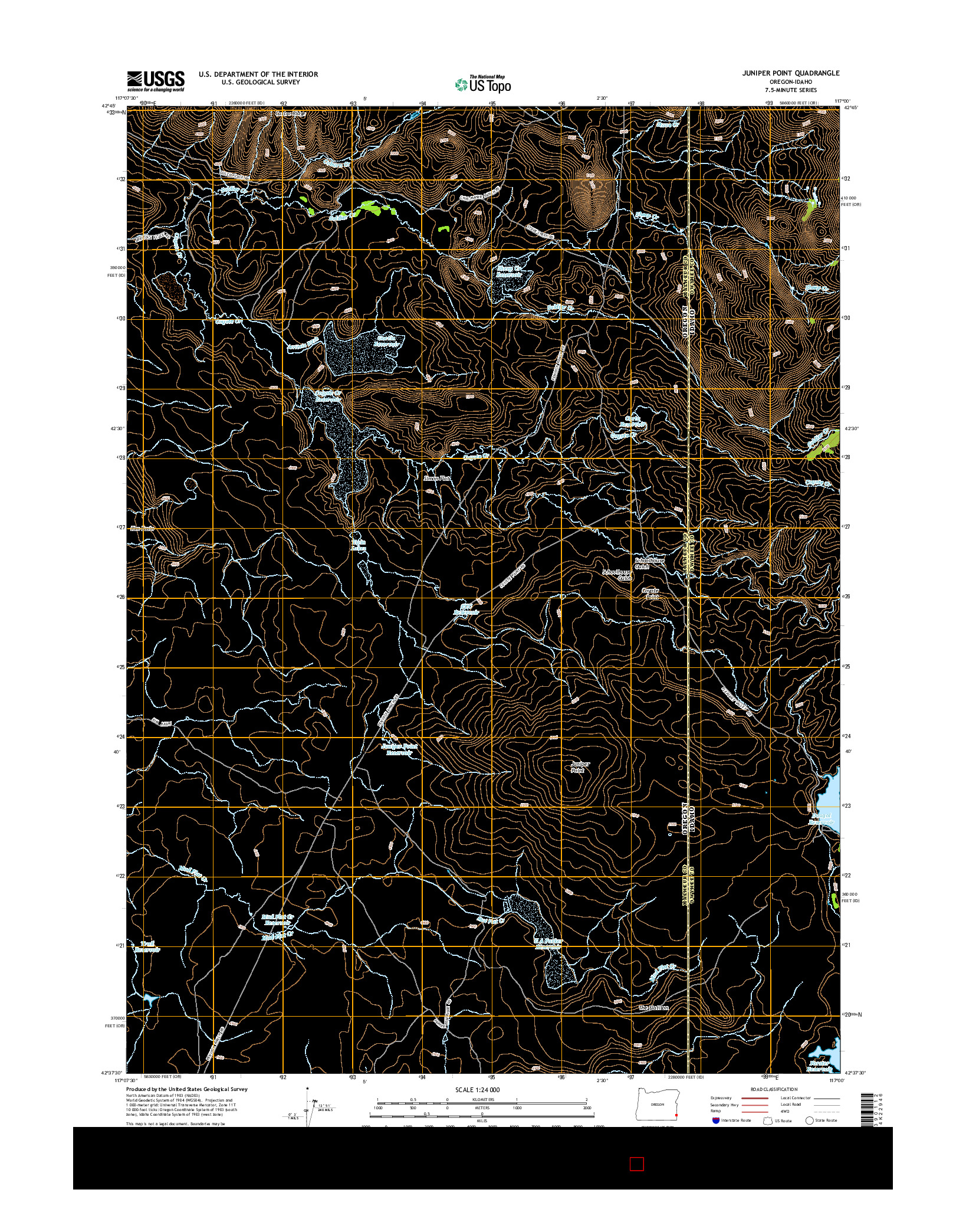 USGS US TOPO 7.5-MINUTE MAP FOR JUNIPER POINT, OR-ID 2014