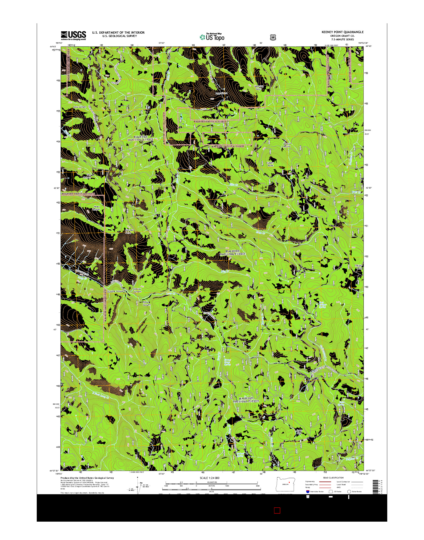 USGS US TOPO 7.5-MINUTE MAP FOR KEENEY POINT, OR 2014