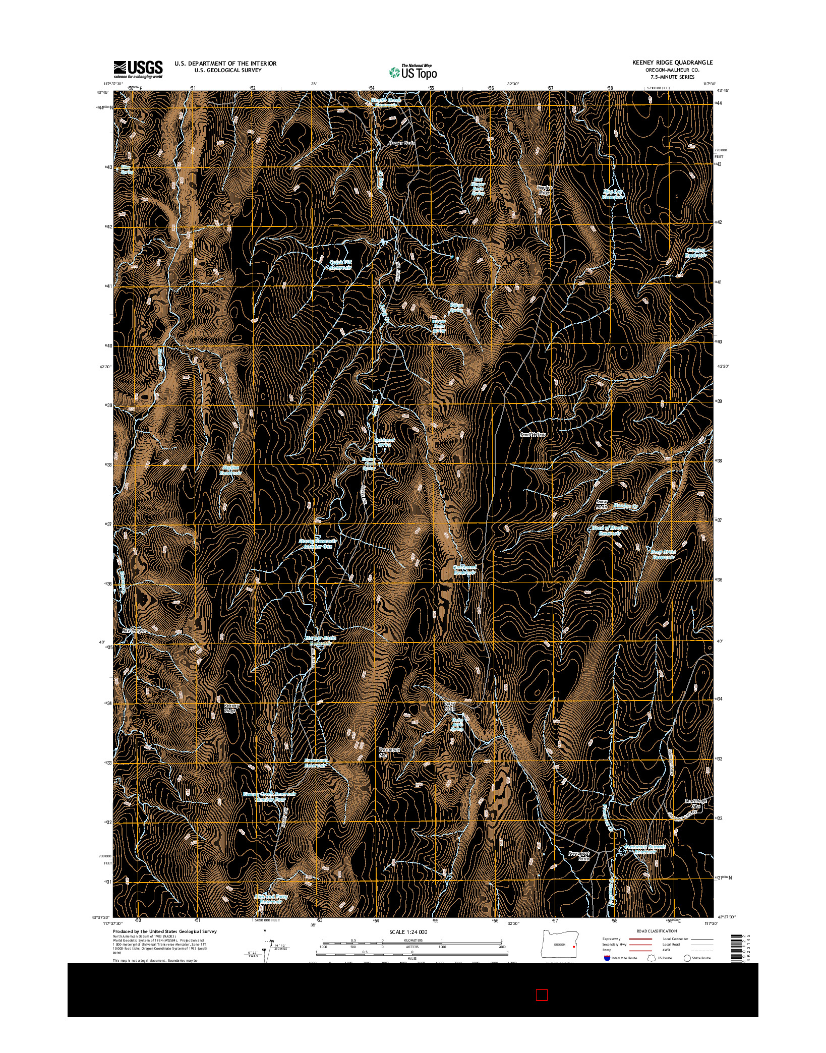 USGS US TOPO 7.5-MINUTE MAP FOR KEENEY RIDGE, OR 2014