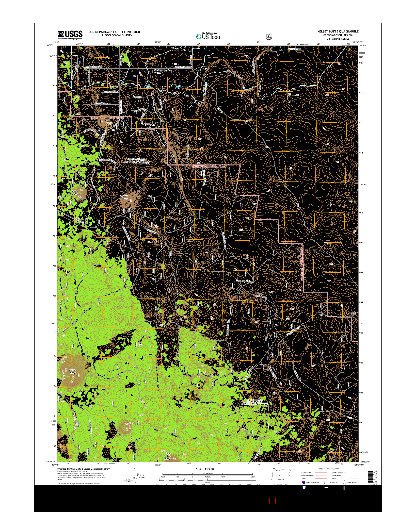 USGS US TOPO 7.5-MINUTE MAP FOR KELSEY BUTTE, OR 2014