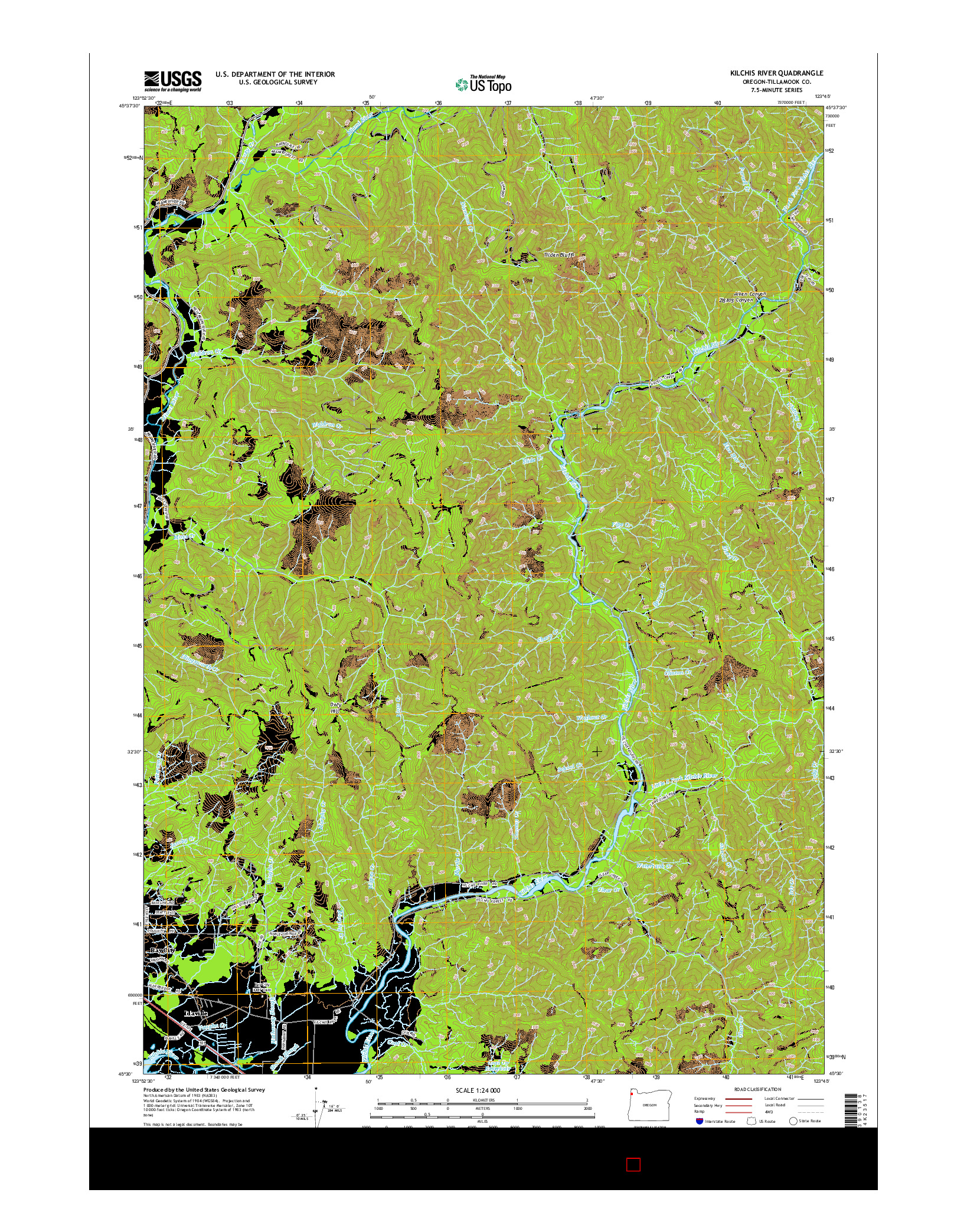 USGS US TOPO 7.5-MINUTE MAP FOR KILCHIS RIVER, OR 2014