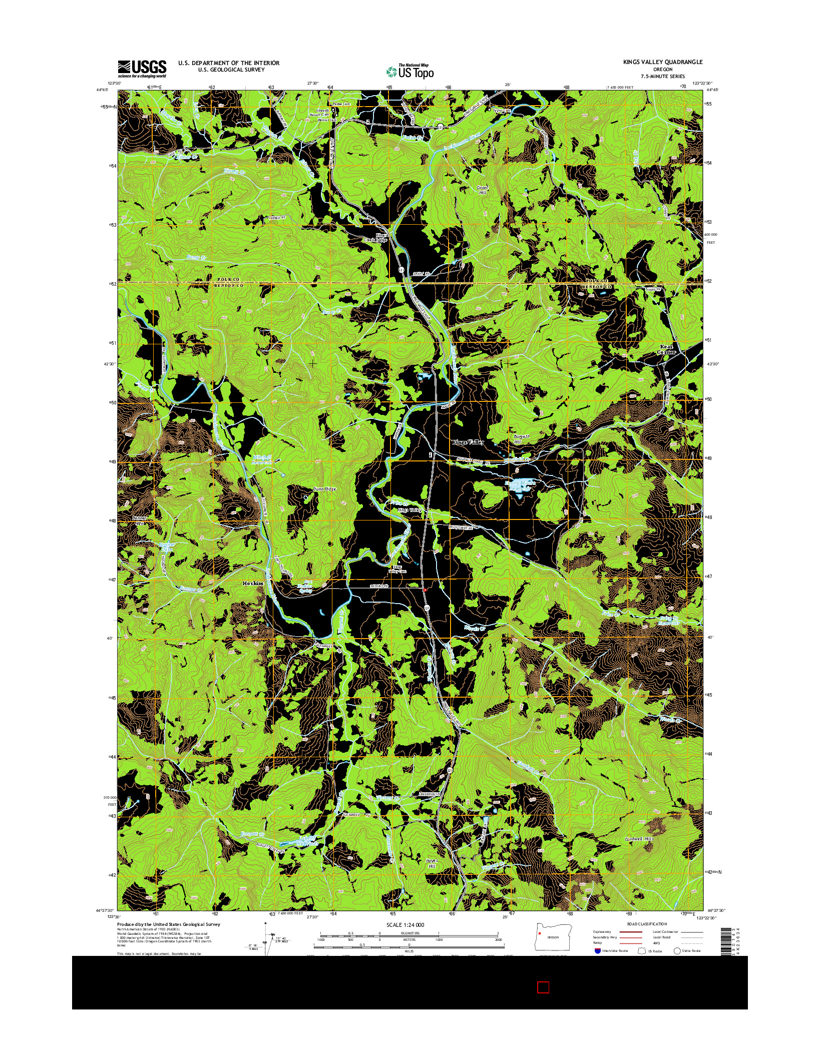 USGS US TOPO 7.5-MINUTE MAP FOR KINGS VALLEY, OR 2014