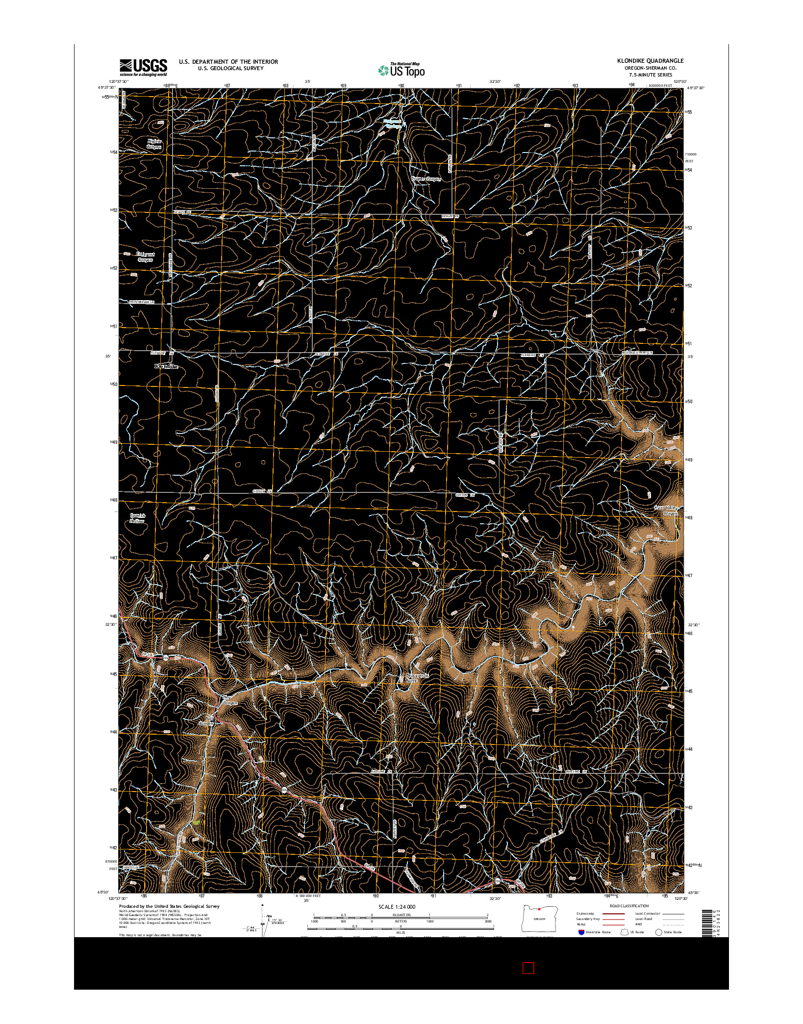 USGS US TOPO 7.5-MINUTE MAP FOR KLONDIKE, OR 2014