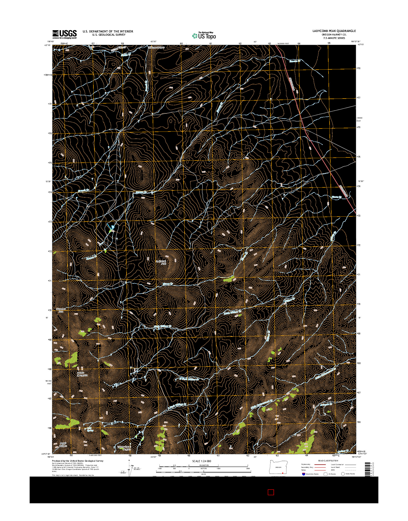 USGS US TOPO 7.5-MINUTE MAP FOR LADYCOMB PEAK, OR 2014