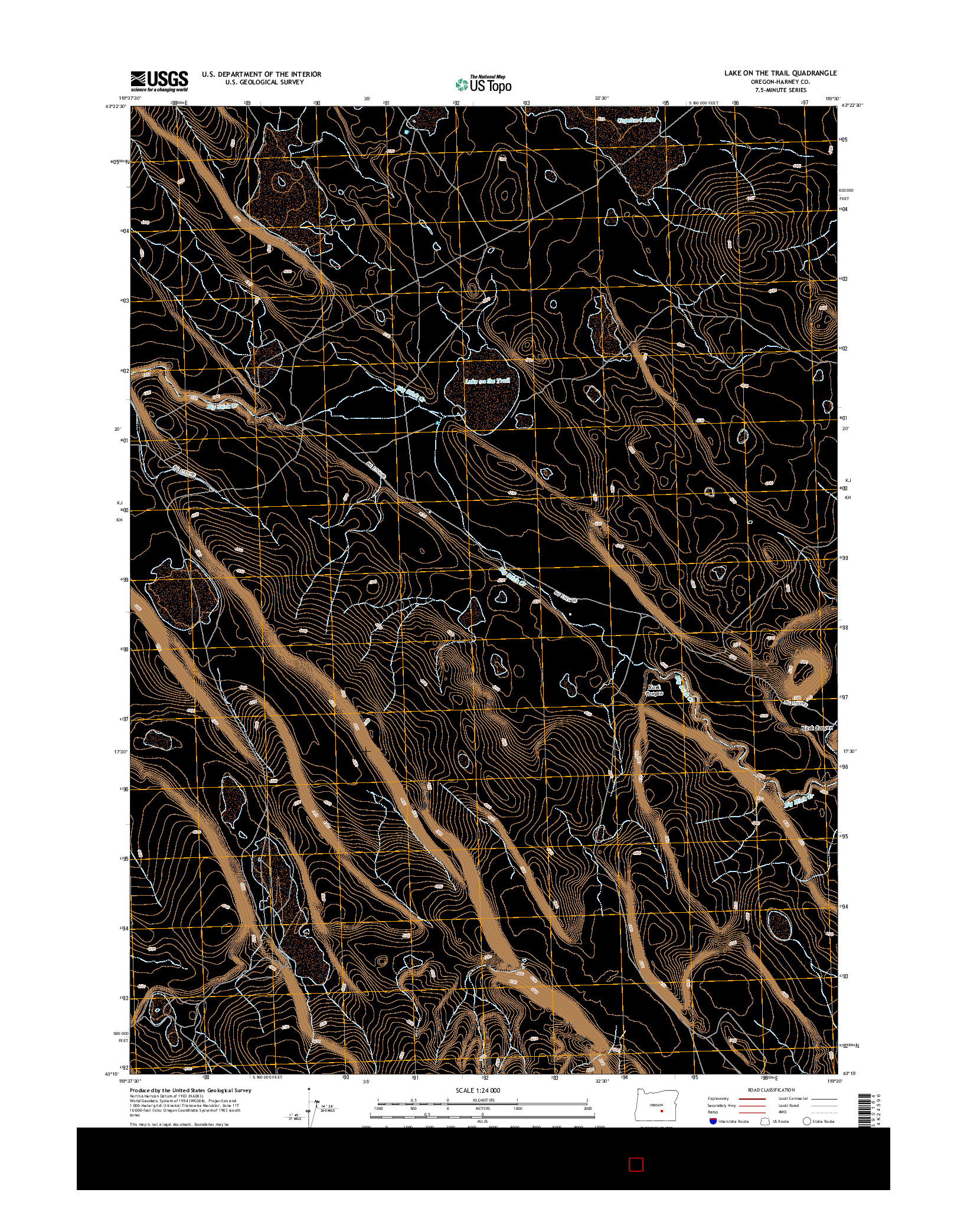 USGS US TOPO 7.5-MINUTE MAP FOR LAKE ON THE TRAIL, OR 2014