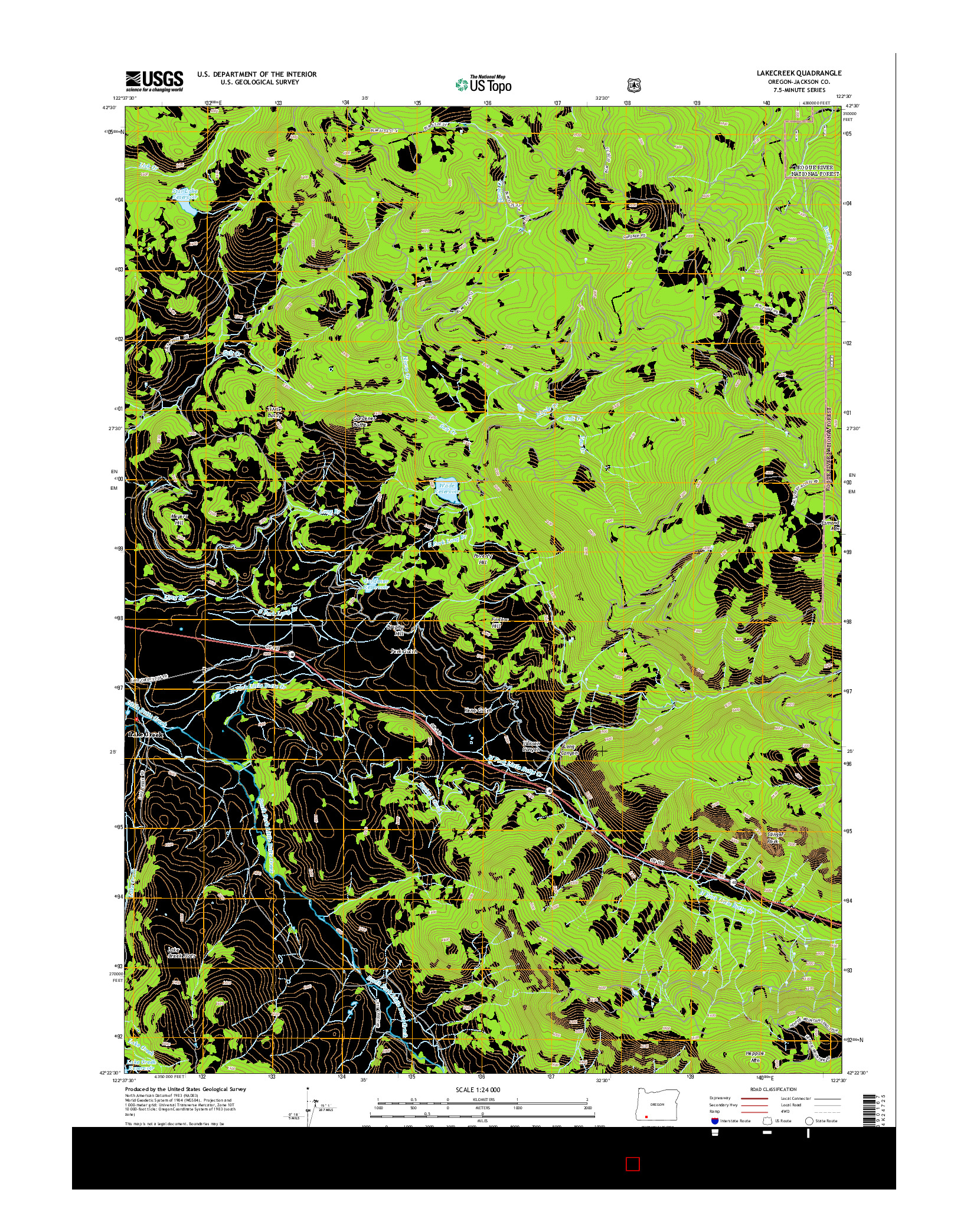 USGS US TOPO 7.5-MINUTE MAP FOR LAKECREEK, OR 2014