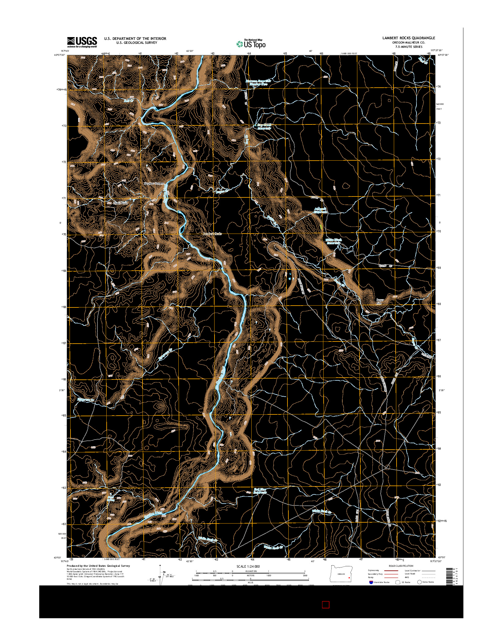 USGS US TOPO 7.5-MINUTE MAP FOR LAMBERT ROCKS, OR 2014
