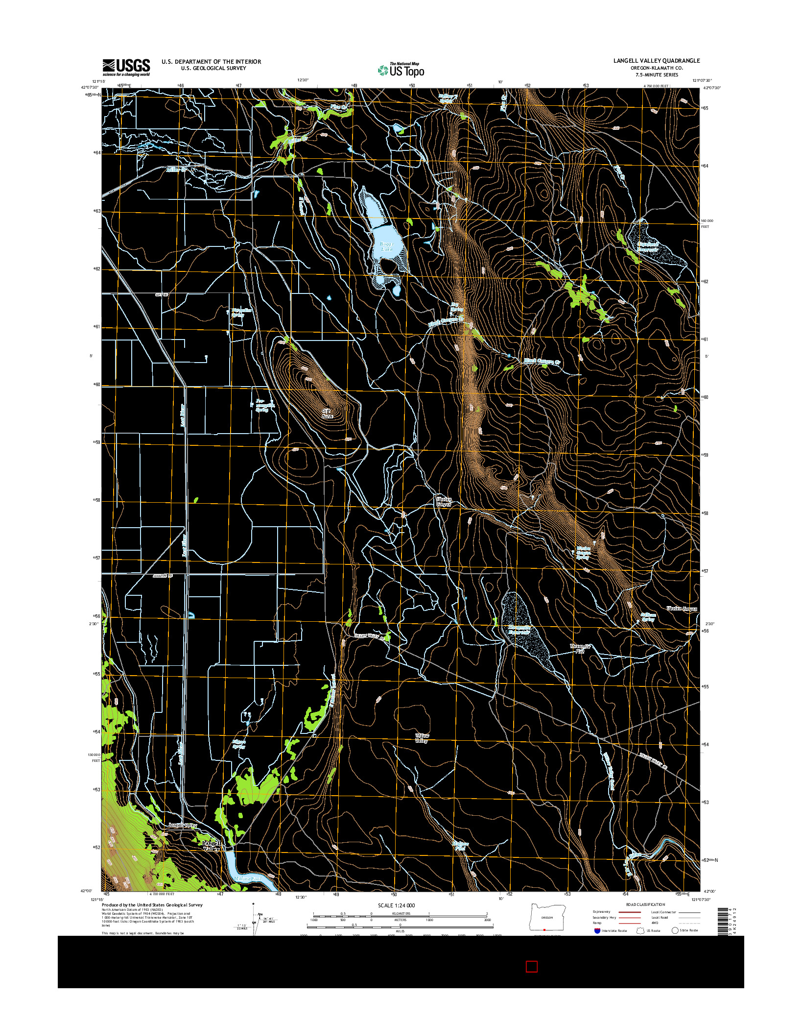 USGS US TOPO 7.5-MINUTE MAP FOR LANGELL VALLEY, OR 2014