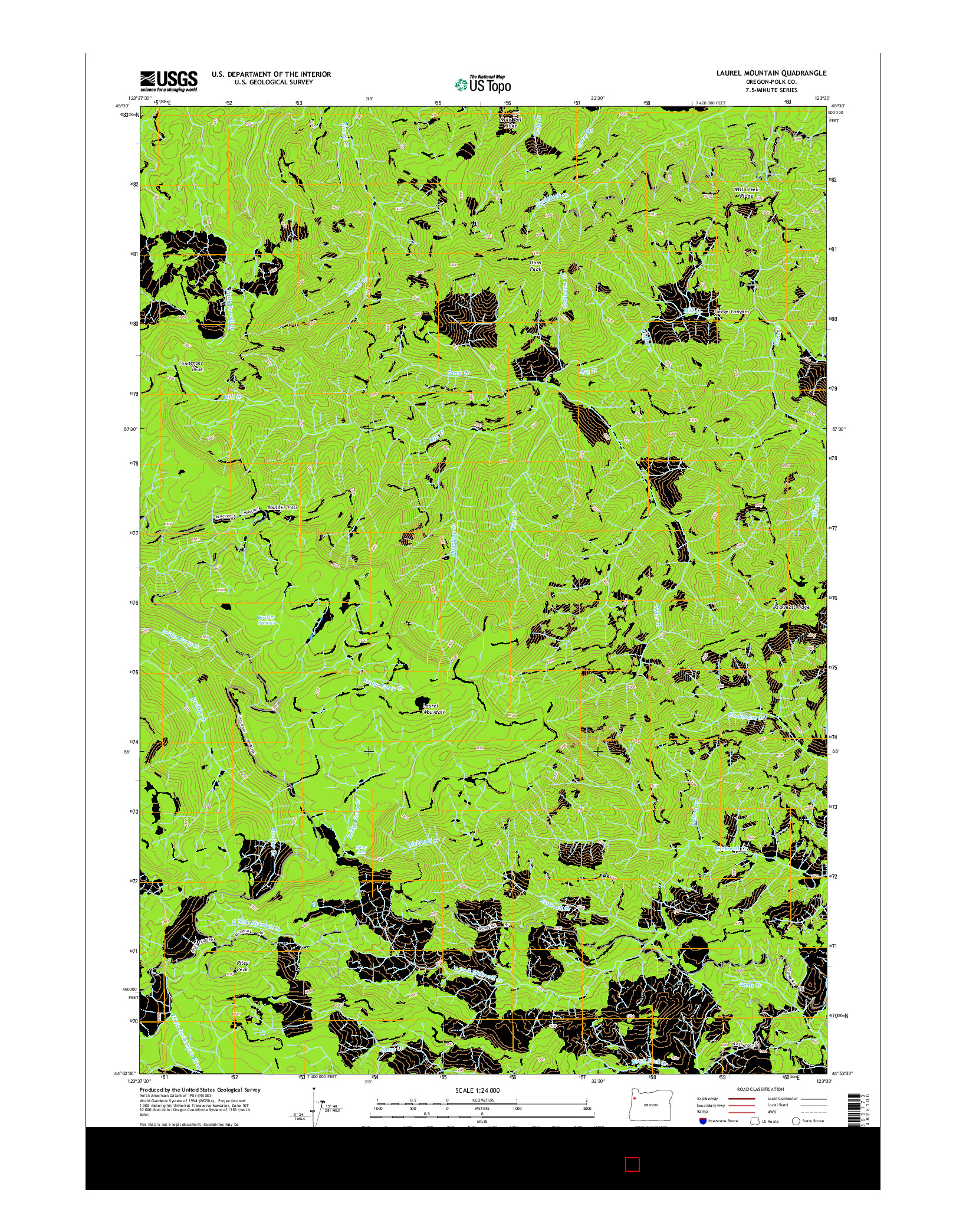 USGS US TOPO 7.5-MINUTE MAP FOR LAUREL MOUNTAIN, OR 2014