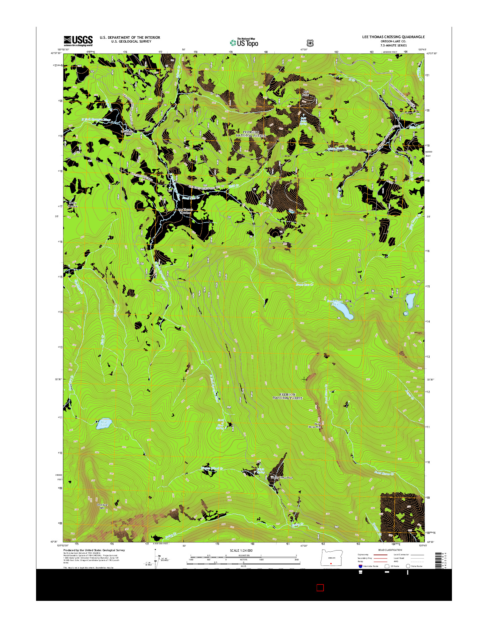 USGS US TOPO 7.5-MINUTE MAP FOR LEE THOMAS CROSSING, OR 2014