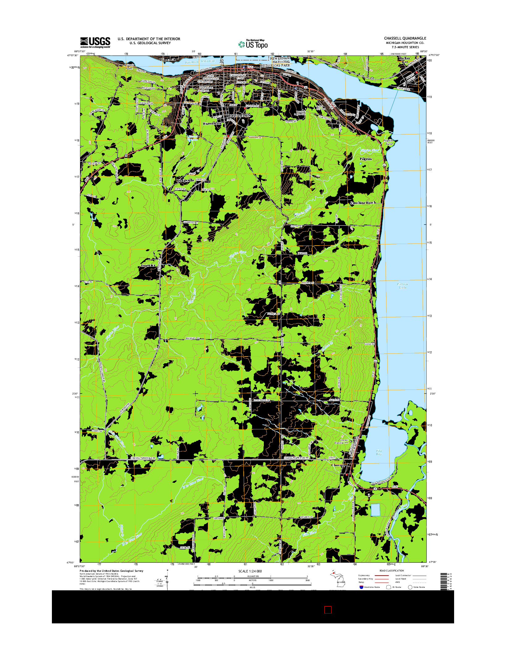 USGS US TOPO 7.5-MINUTE MAP FOR CHASSELL, MI 2014