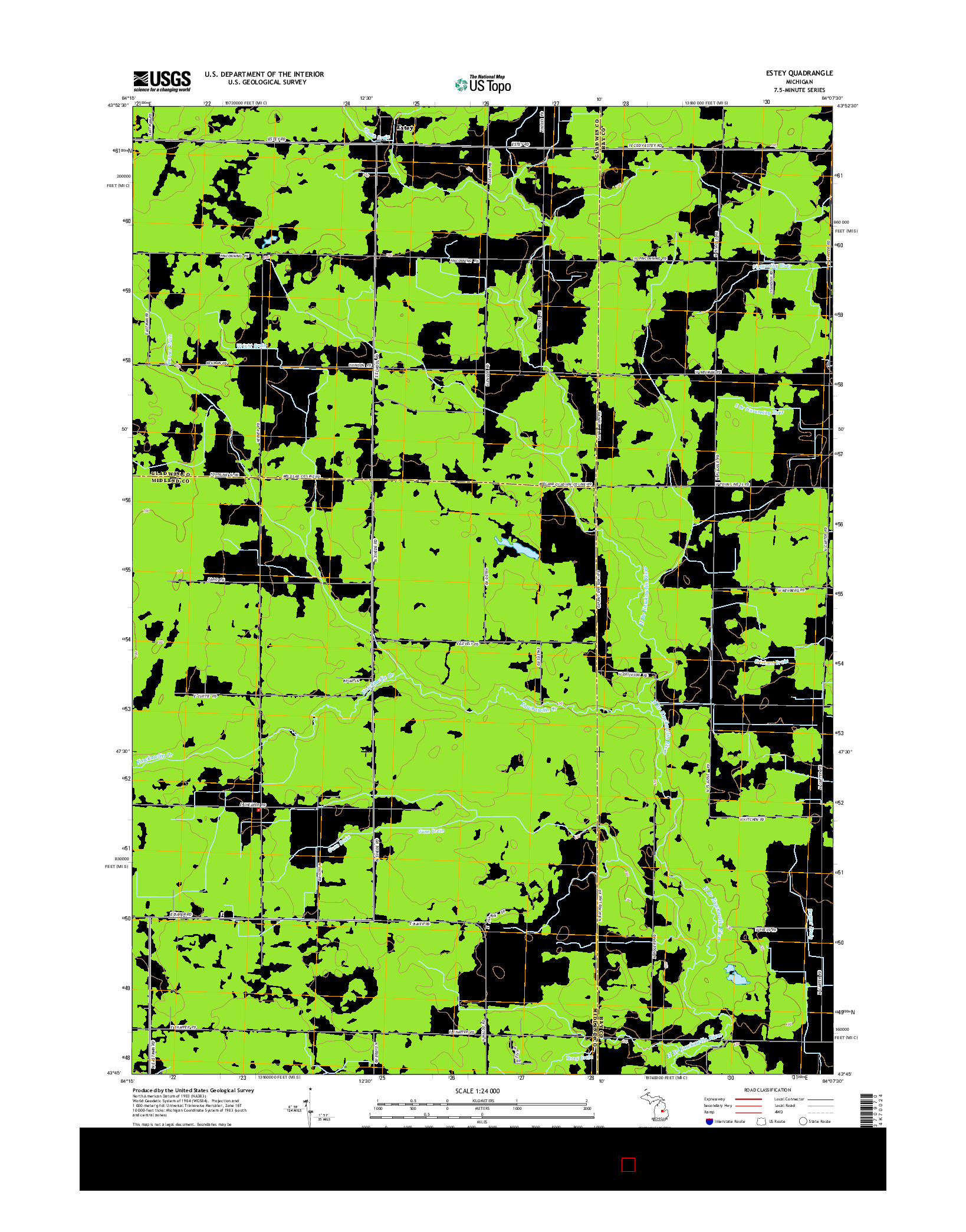 USGS US TOPO 7.5-MINUTE MAP FOR ESTEY, MI 2014