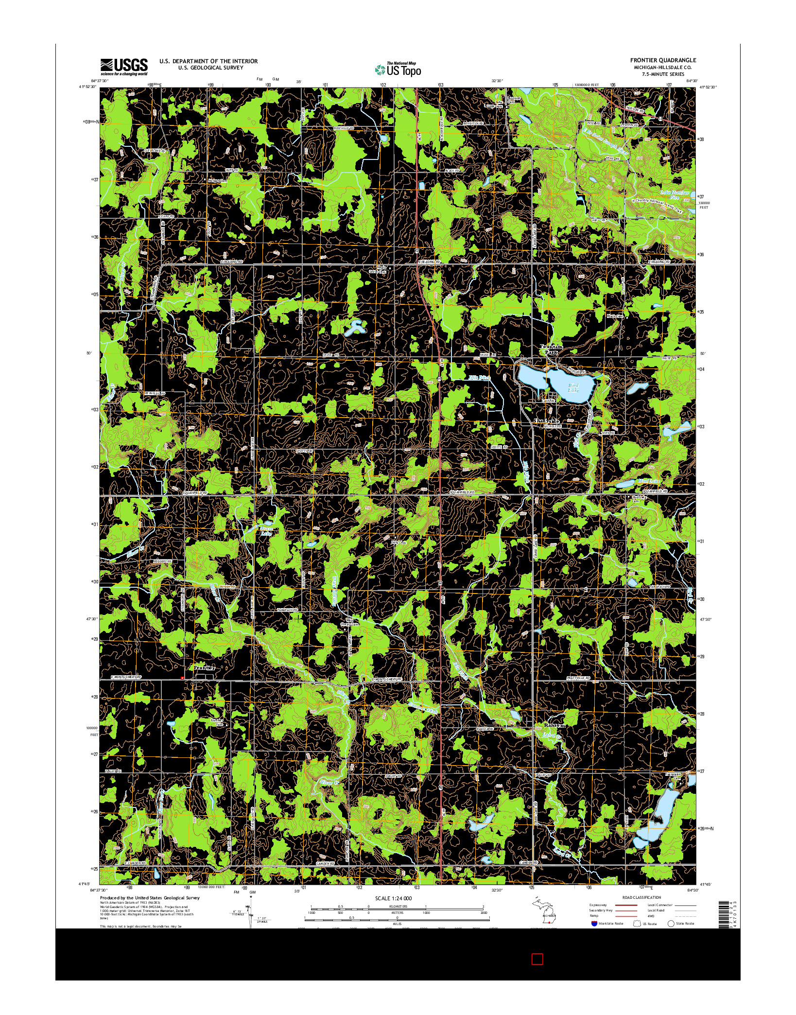 USGS US TOPO 7.5-MINUTE MAP FOR FRONTIER, MI 2014