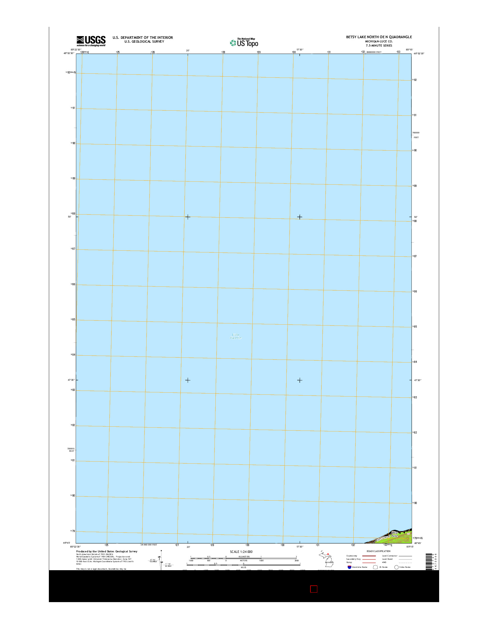 USGS US TOPO 7.5-MINUTE MAP FOR BETSY LAKE NORTH OE N, MI 2014