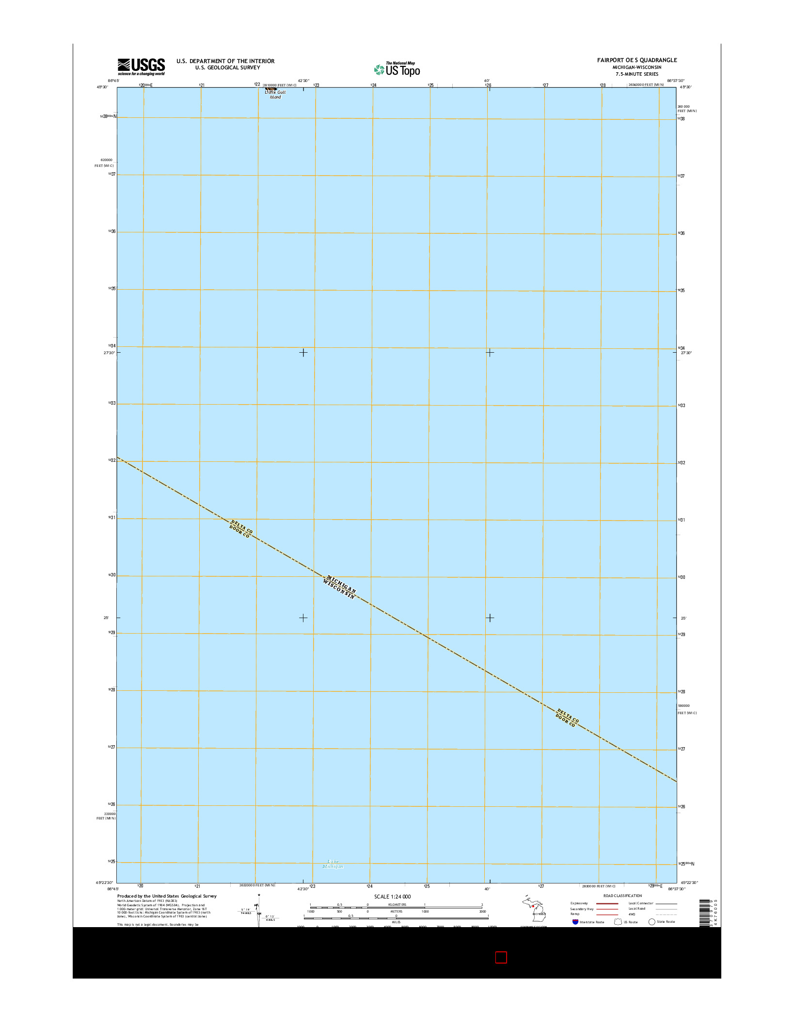 USGS US TOPO 7.5-MINUTE MAP FOR FAIRPORT OE S, MI-WI 2014