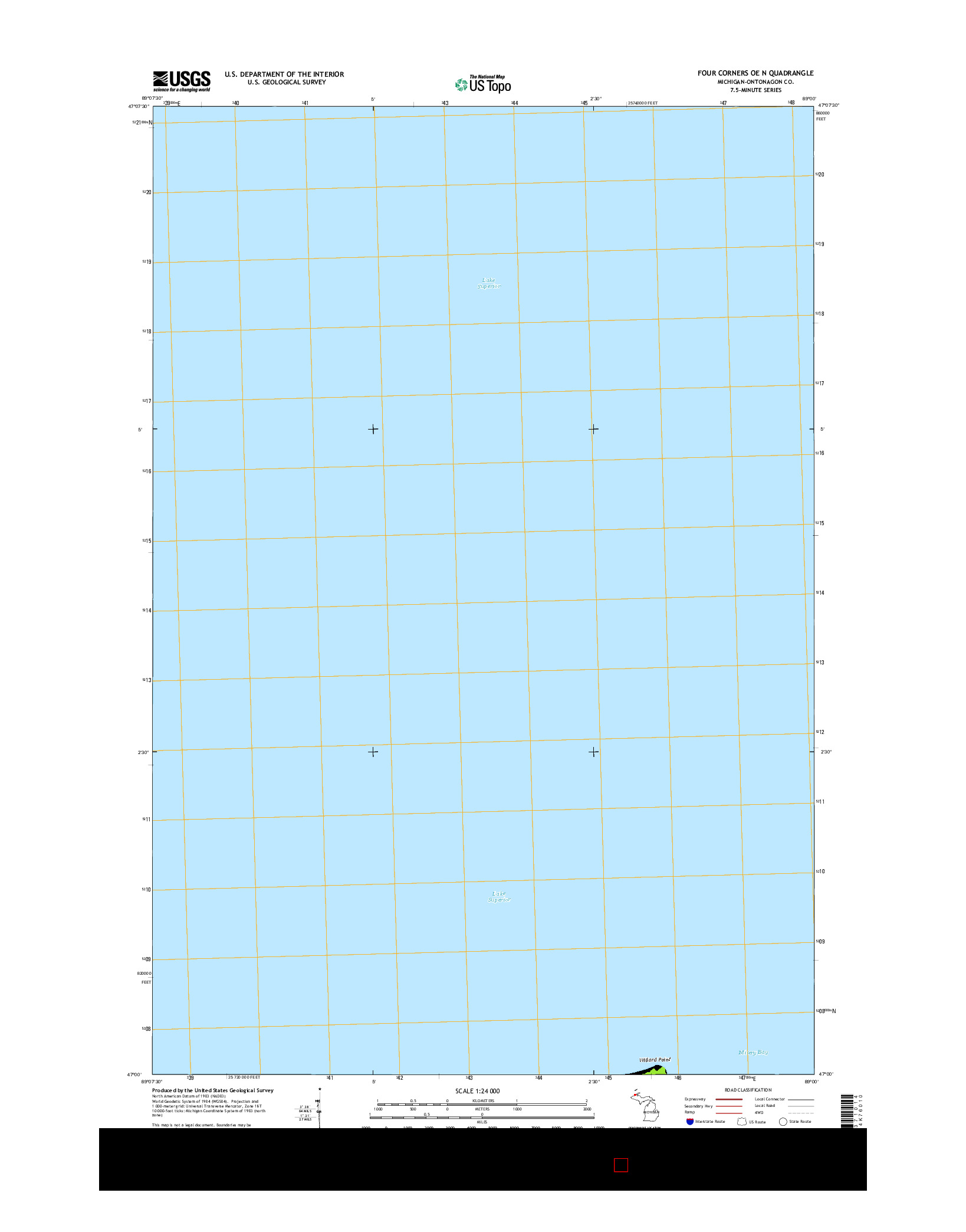 USGS US TOPO 7.5-MINUTE MAP FOR FOUR CORNERS OE N, MI 2014