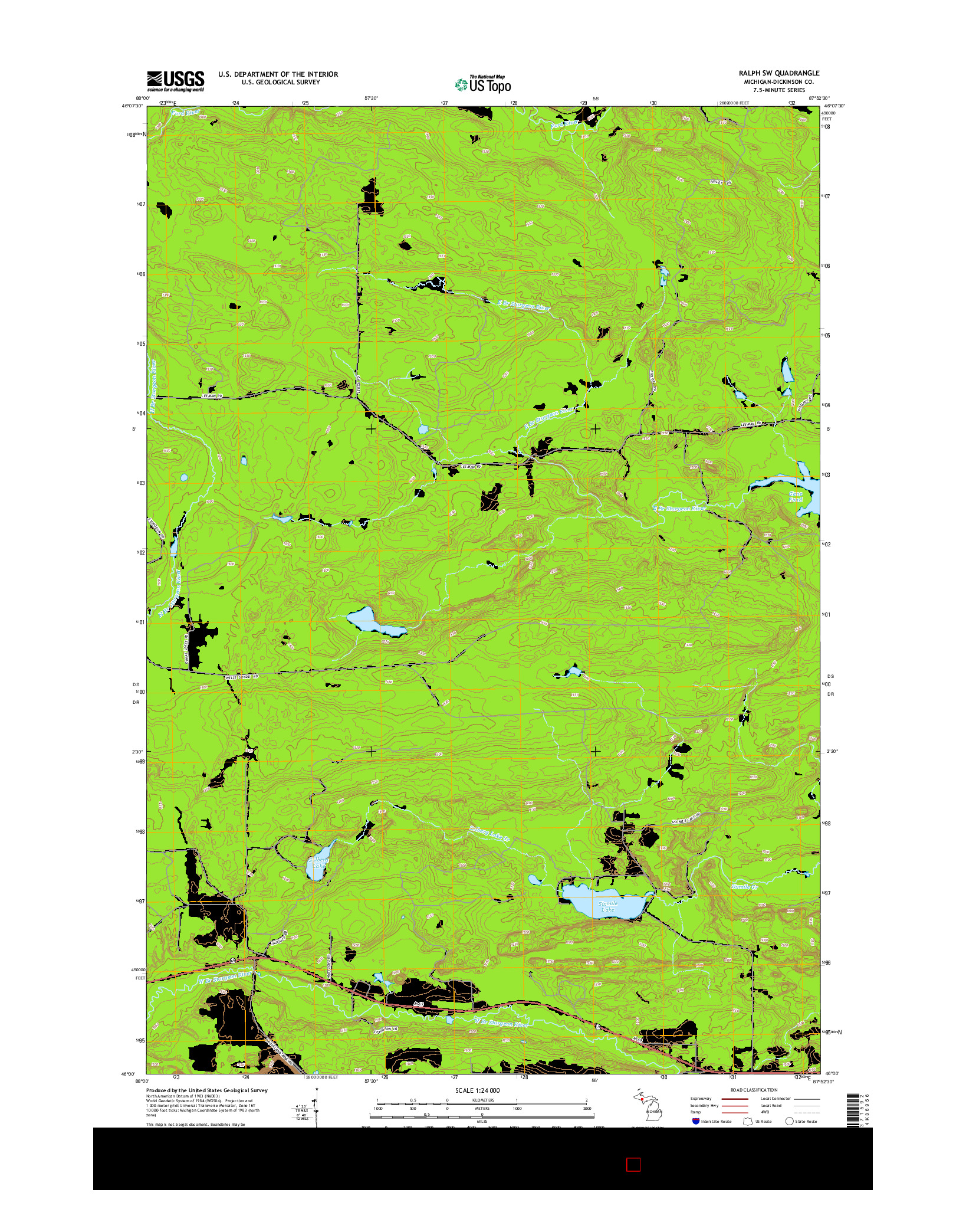 USGS US TOPO 7.5-MINUTE MAP FOR RALPH SW, MI 2014
