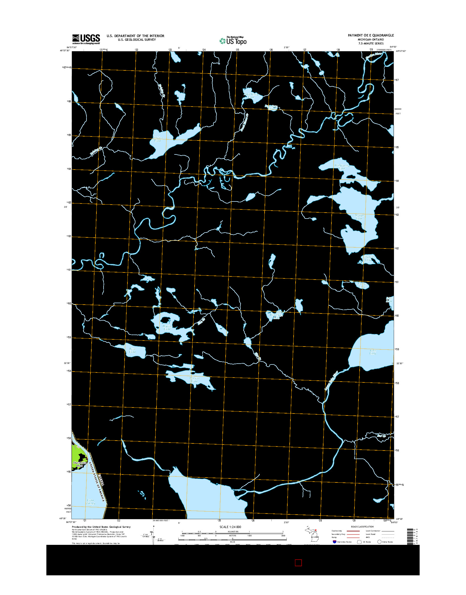 USGS US TOPO 7.5-MINUTE MAP FOR PAYMENT OE E, MI-ON 2014