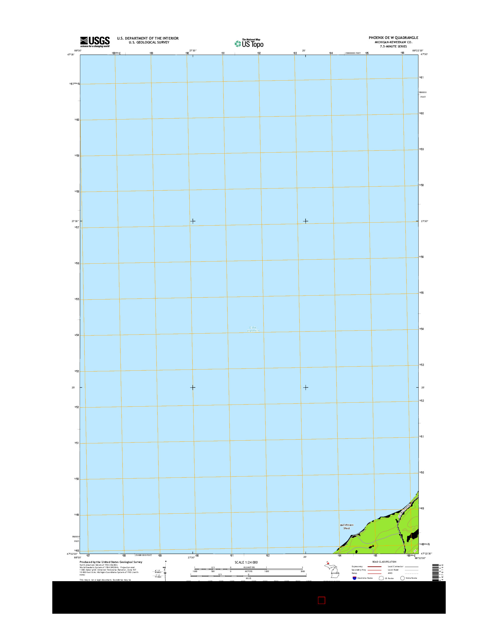 USGS US TOPO 7.5-MINUTE MAP FOR PHOENIX OE W, MI 2014