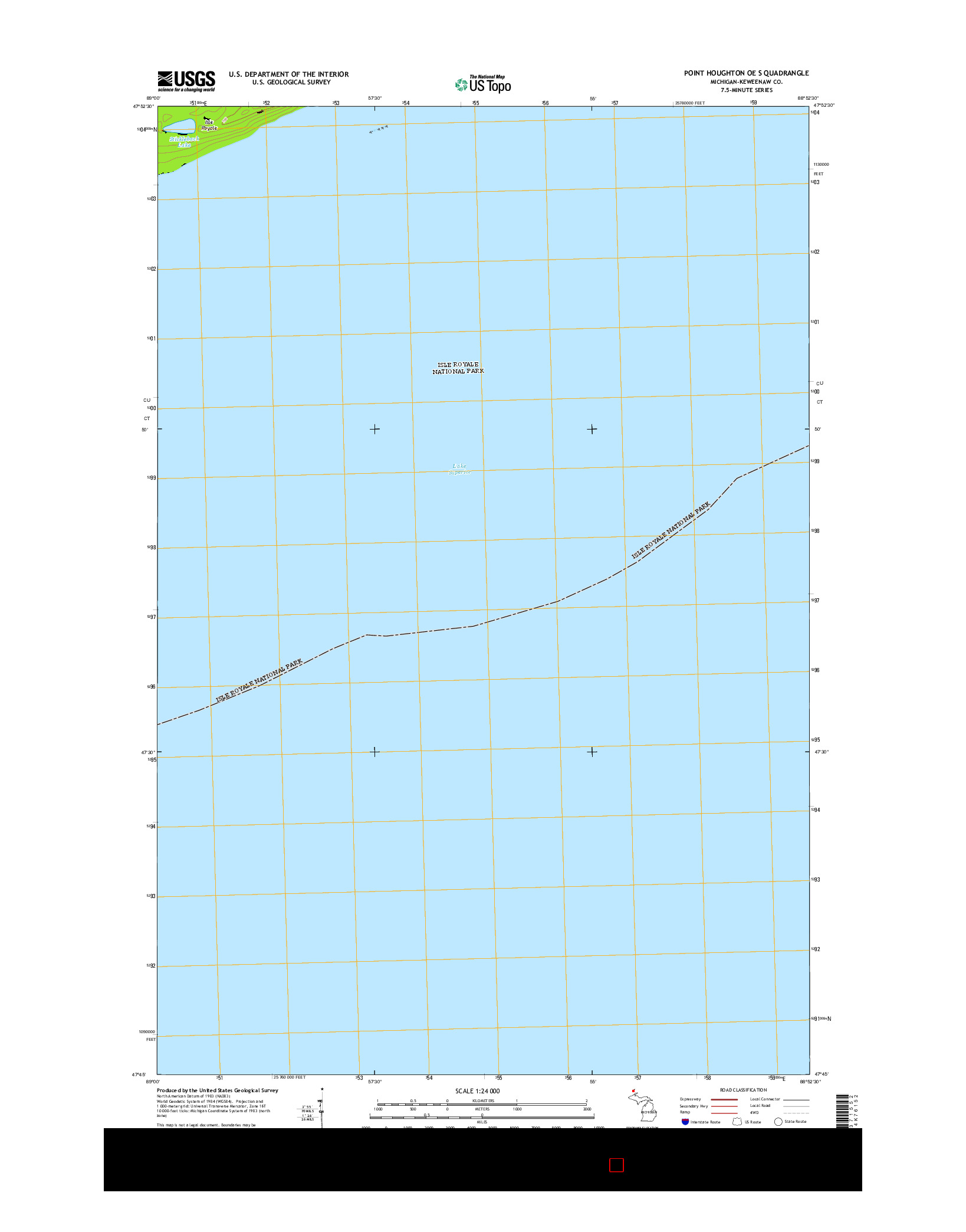USGS US TOPO 7.5-MINUTE MAP FOR POINT HOUGHTON OE S, MI 2014