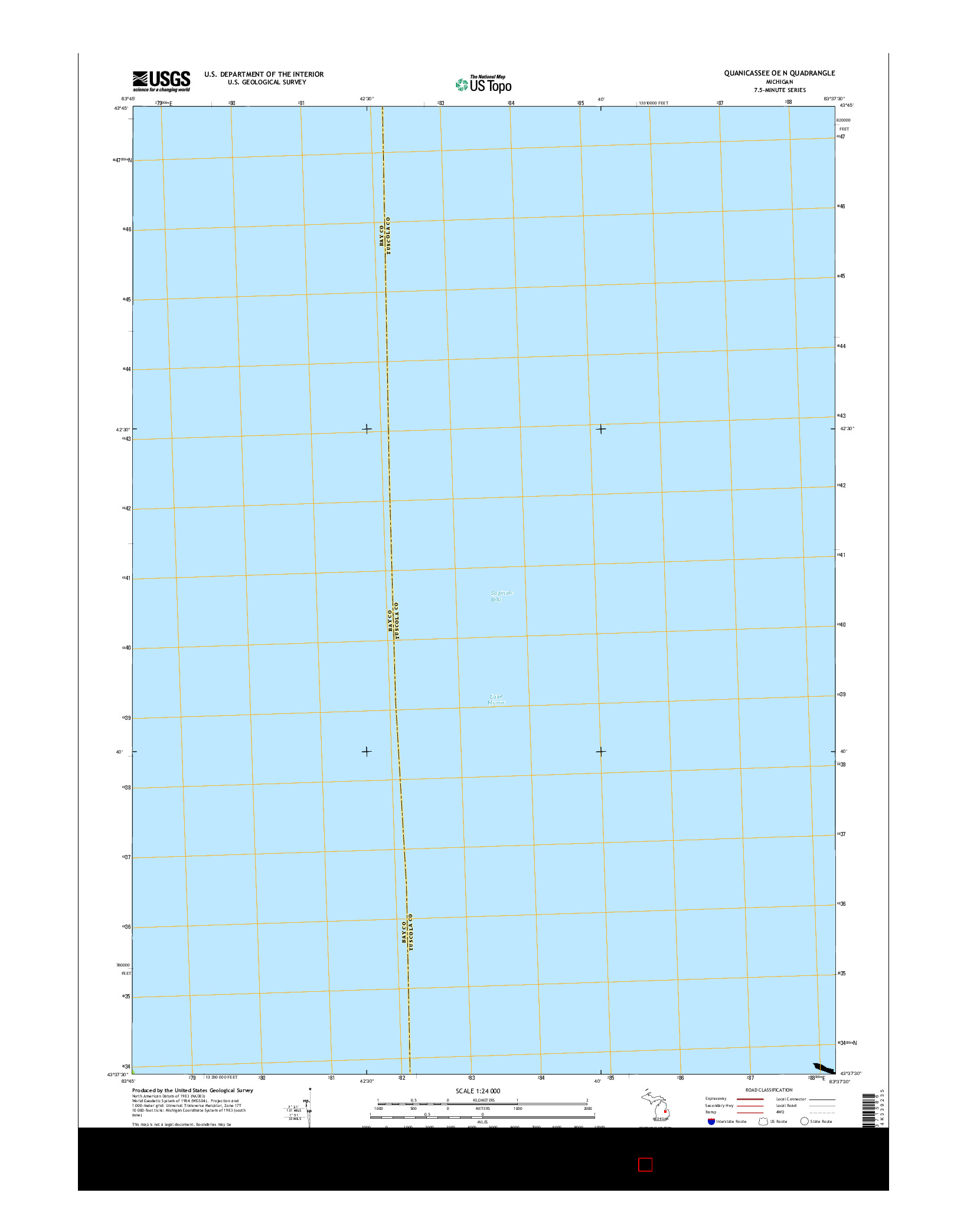 USGS US TOPO 7.5-MINUTE MAP FOR QUANICASSEE OE N, MI 2014