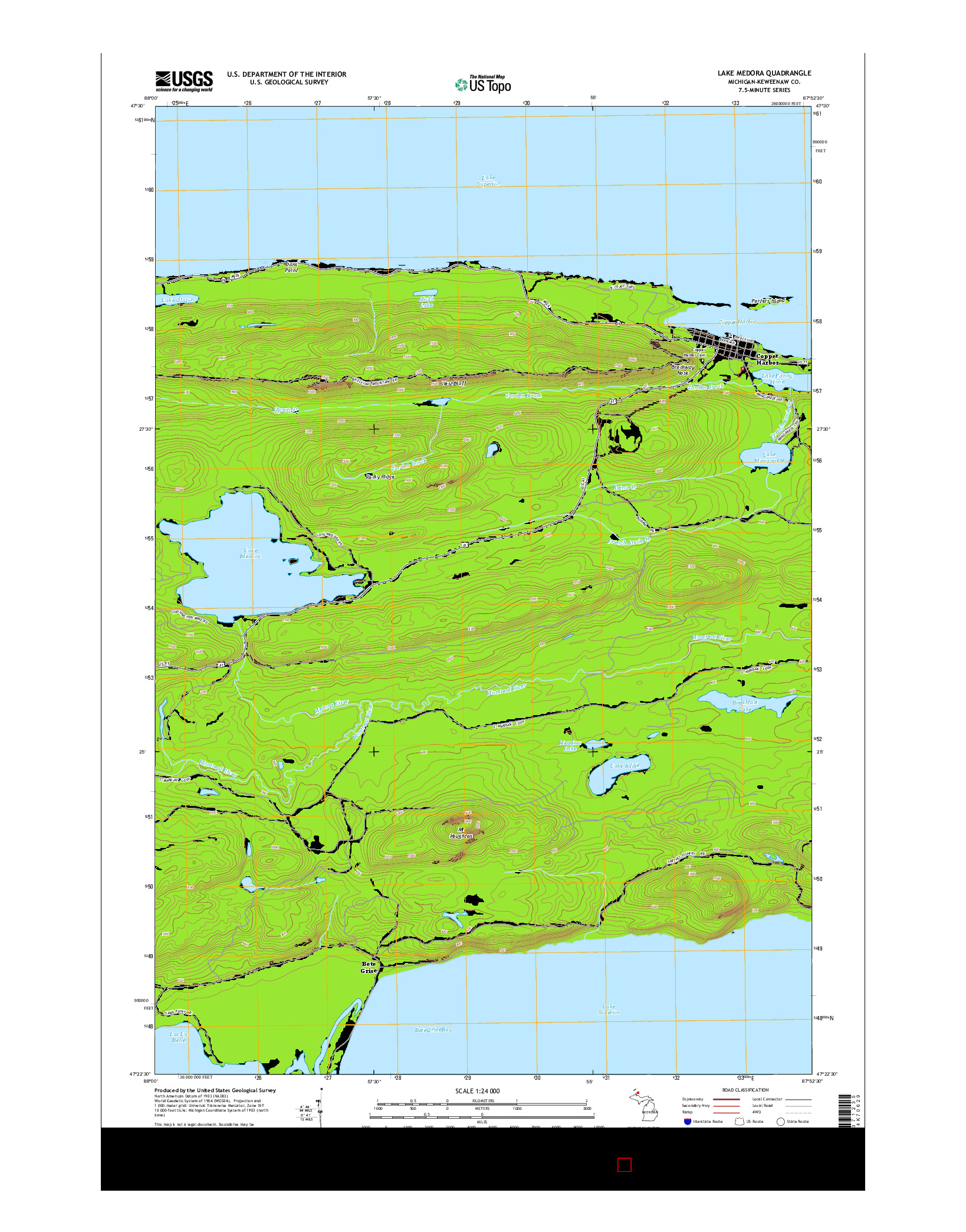 USGS US TOPO 7.5-MINUTE MAP FOR LAKE MEDORA, MI 2014