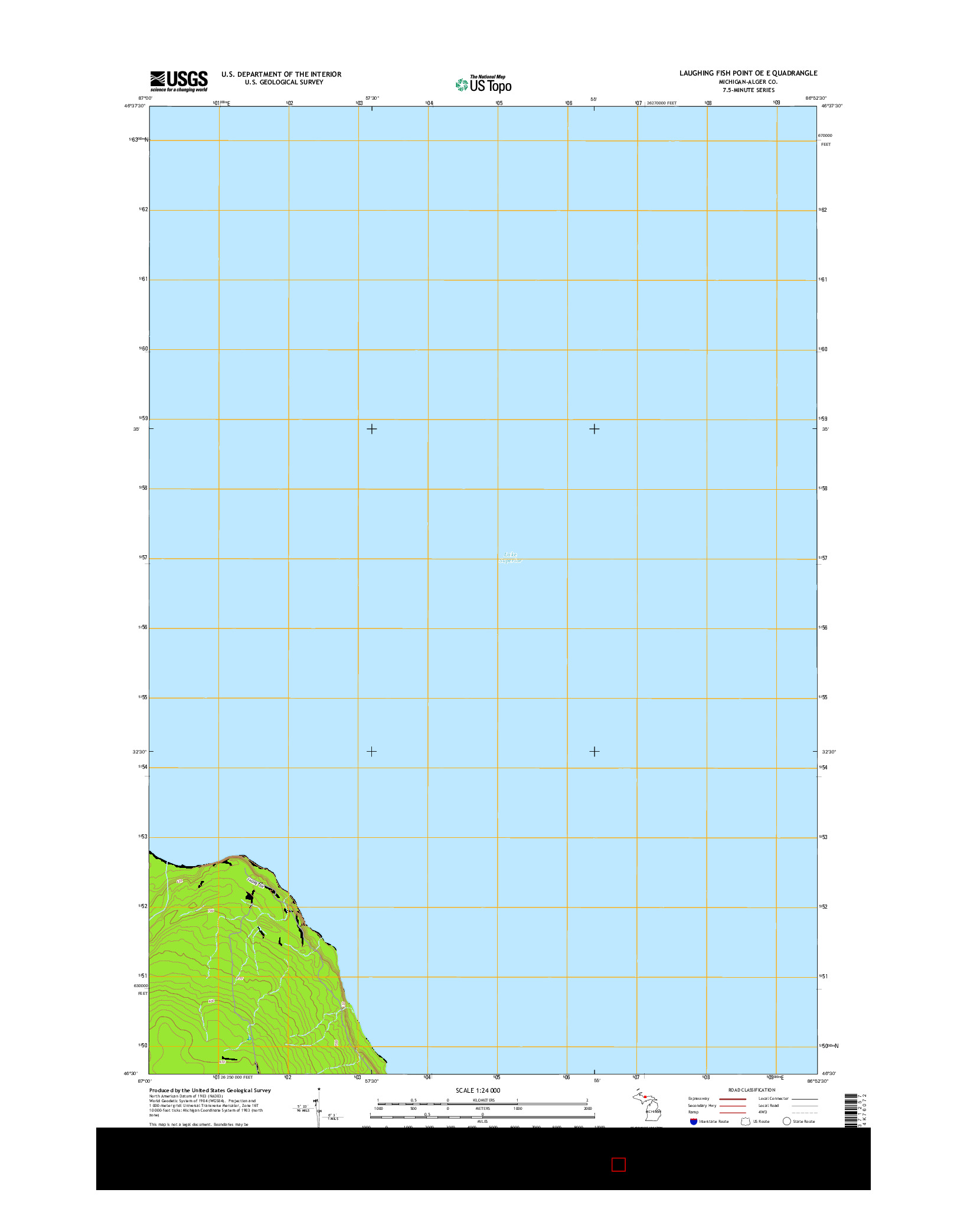 USGS US TOPO 7.5-MINUTE MAP FOR LAUGHING FISH POINT OE E, MI 2014