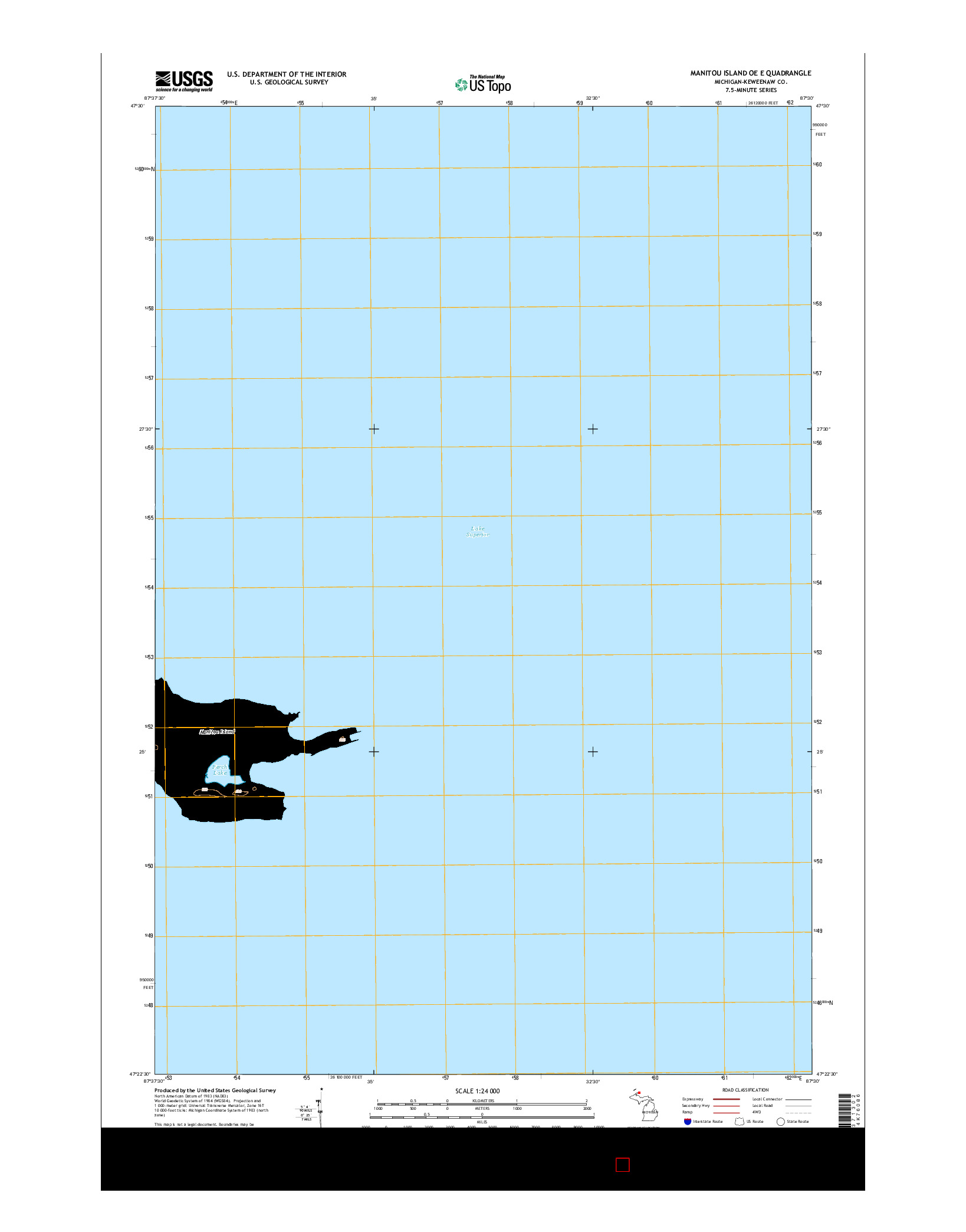 USGS US TOPO 7.5-MINUTE MAP FOR MANITOU ISLAND OE E, MI 2014