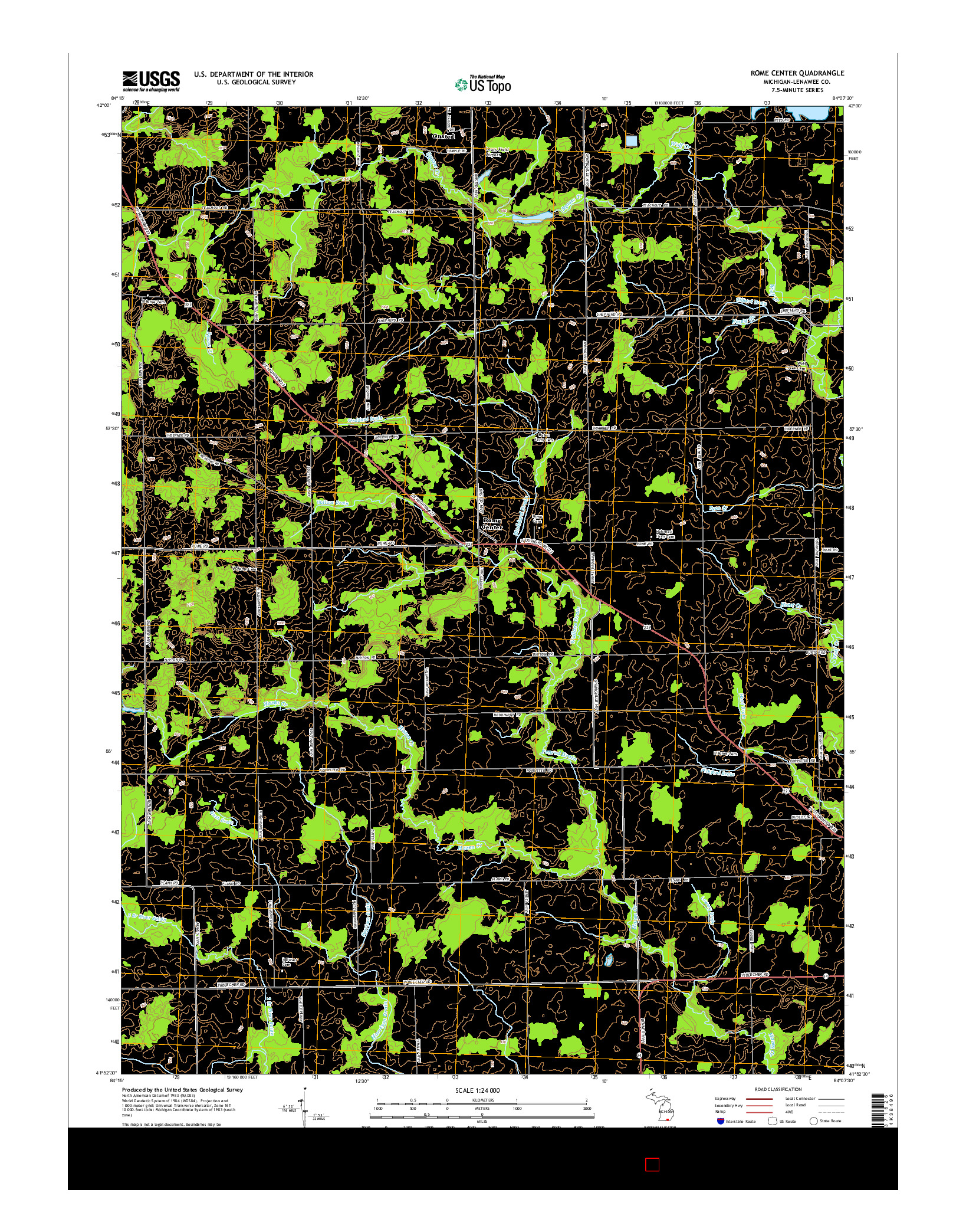 USGS US TOPO 7.5-MINUTE MAP FOR ROME CENTER, MI 2014