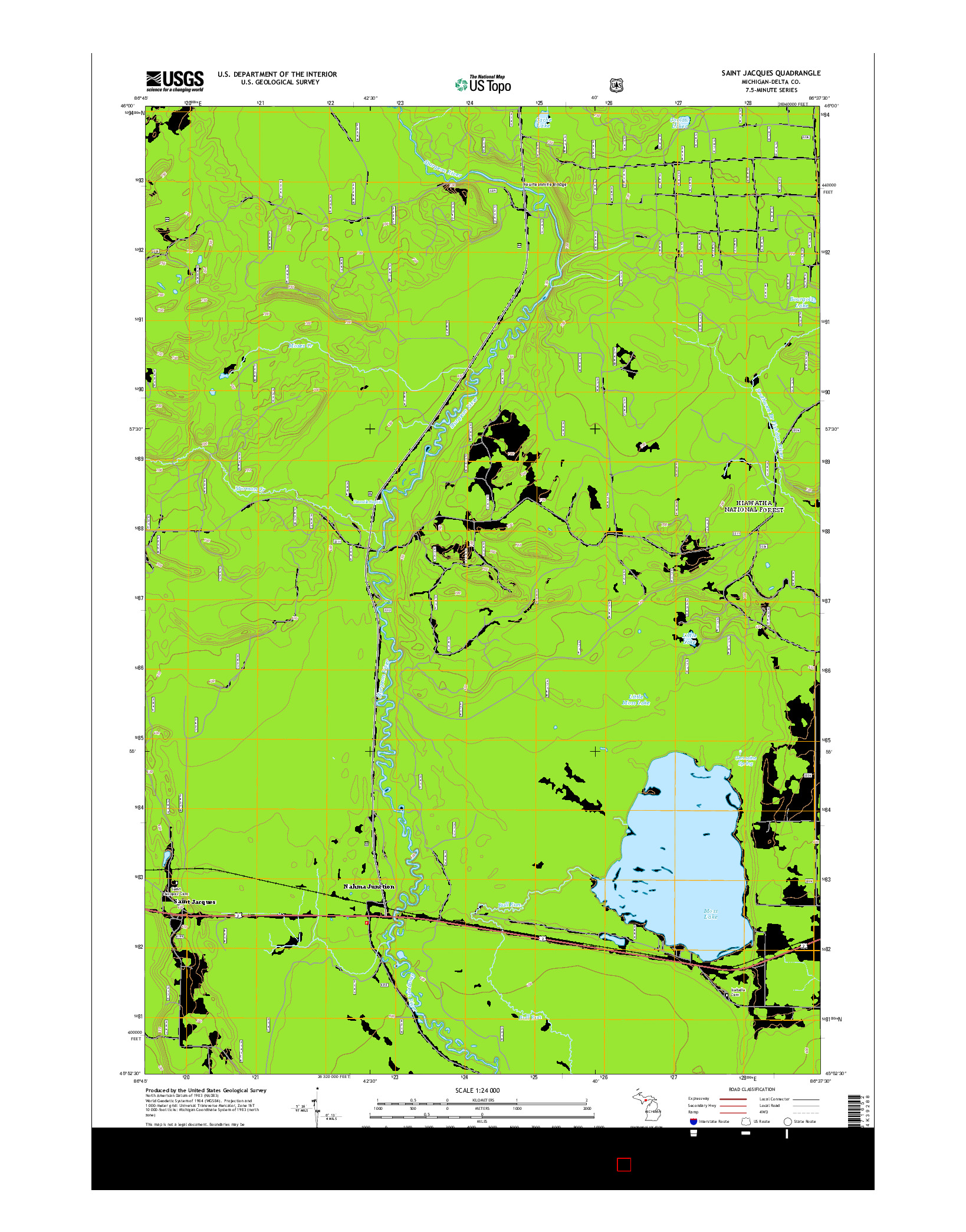 USGS US TOPO 7.5-MINUTE MAP FOR SAINT JACQUES, MI 2014