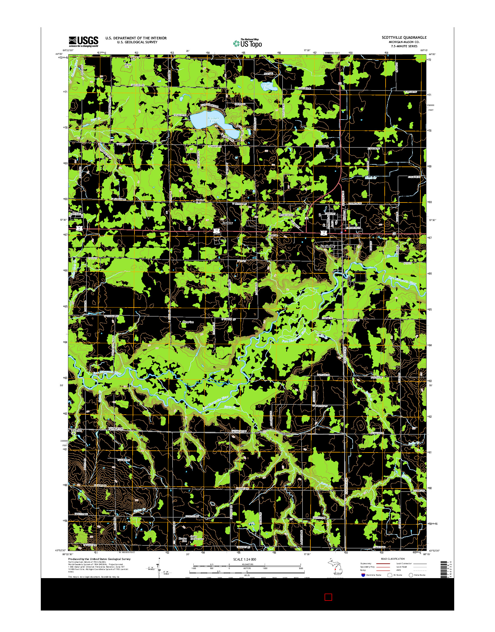 USGS US TOPO 7.5-MINUTE MAP FOR SCOTTVILLE, MI 2014