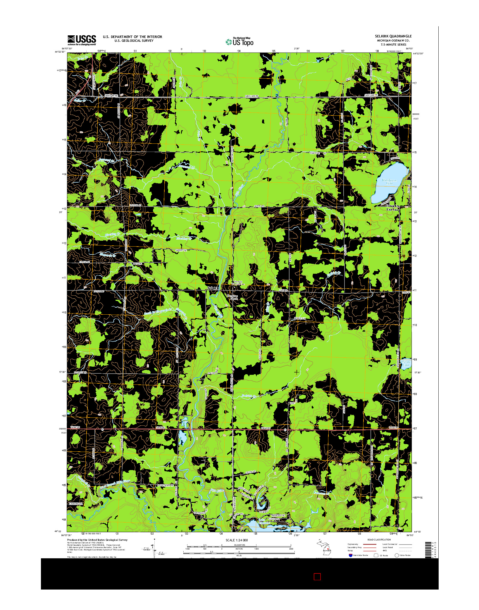 USGS US TOPO 7.5-MINUTE MAP FOR SELKIRK, MI 2014