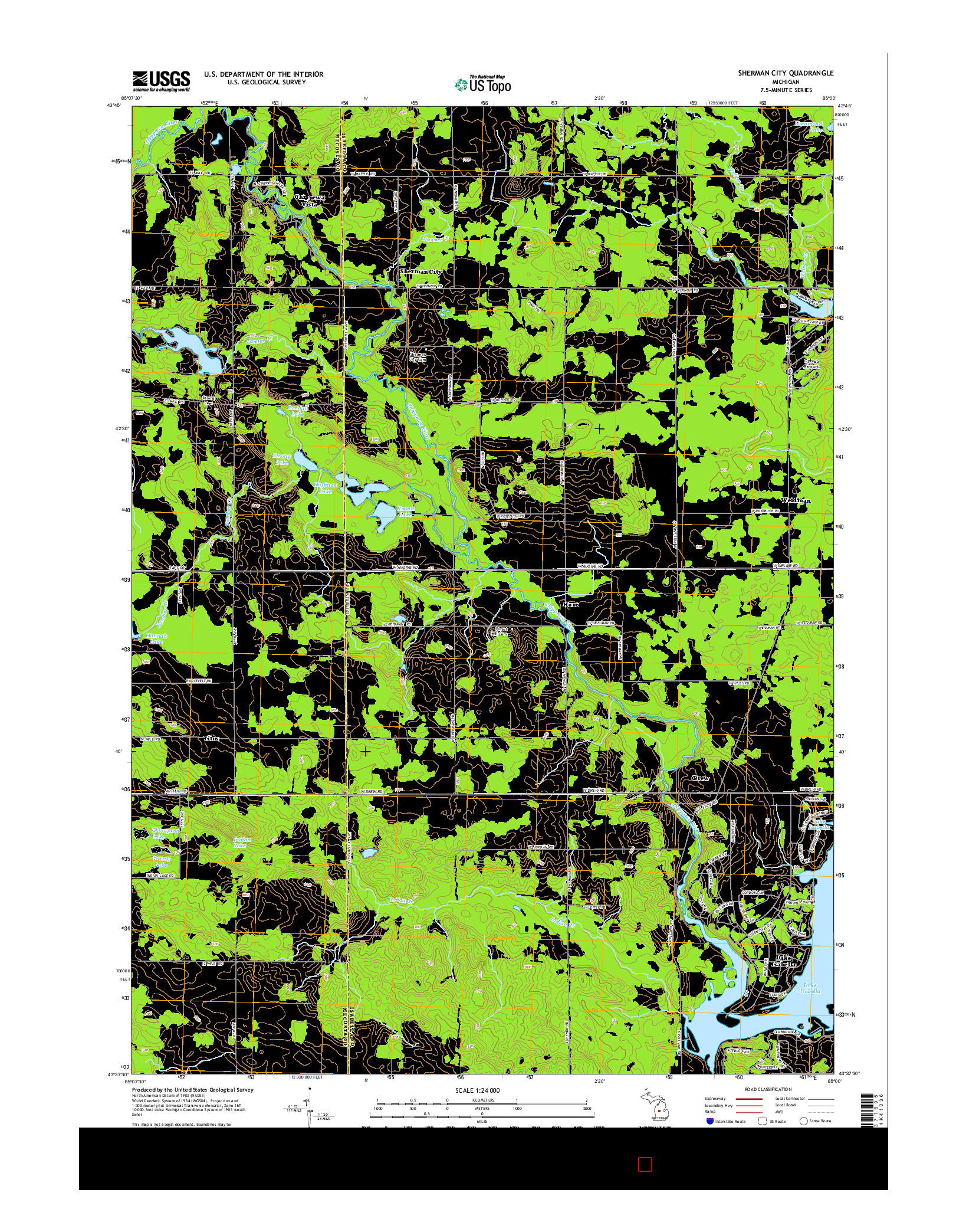 USGS US TOPO 7.5-MINUTE MAP FOR SHERMAN CITY, MI 2014