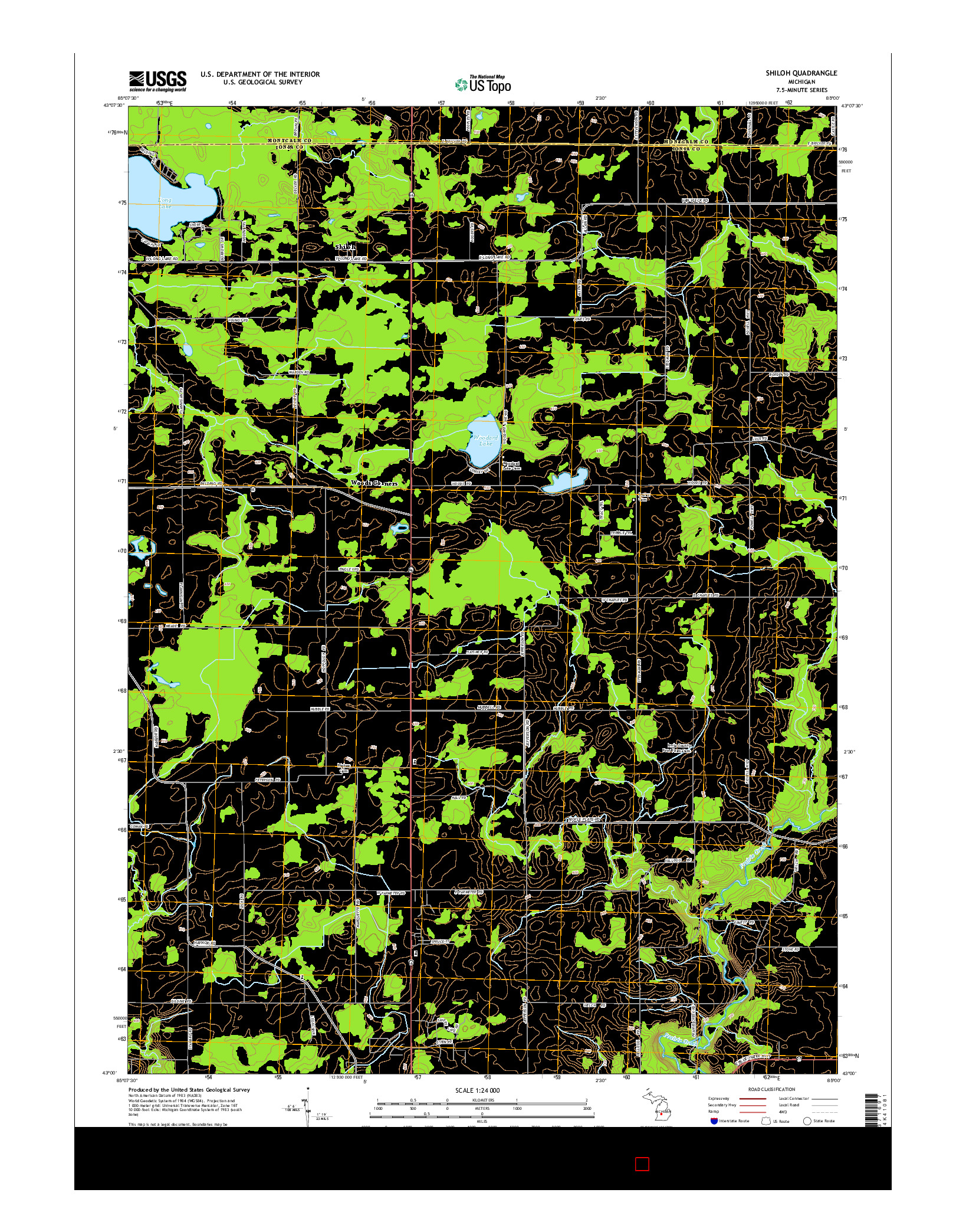 USGS US TOPO 7.5-MINUTE MAP FOR SHILOH, MI 2014