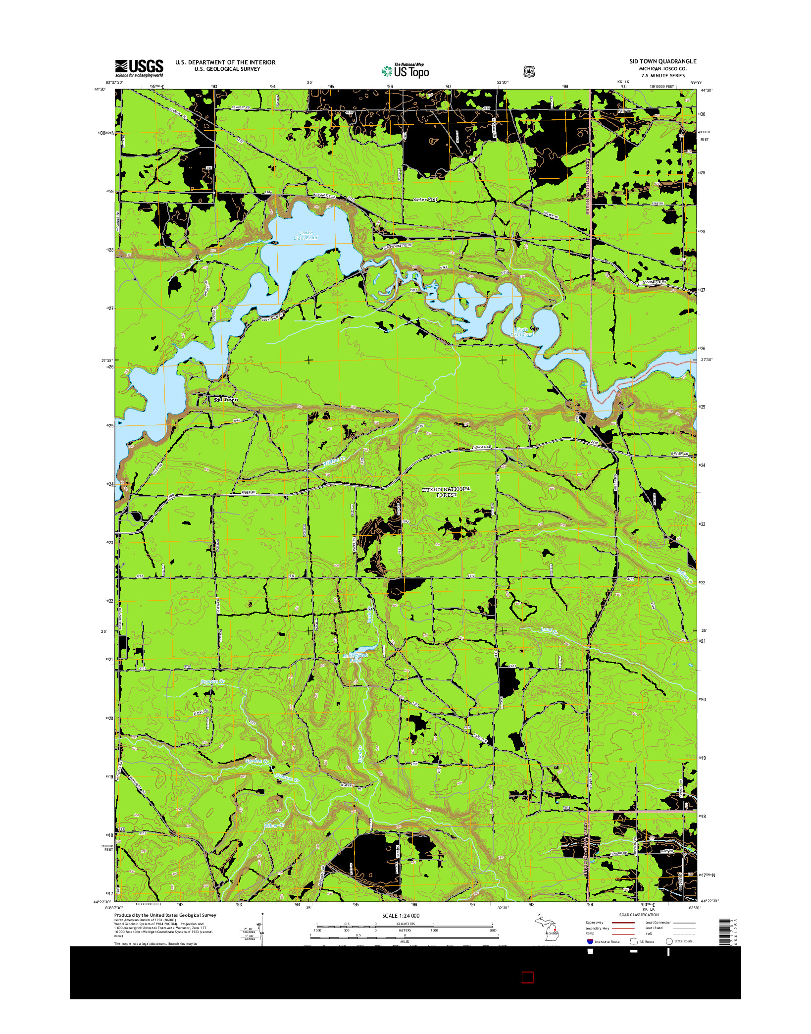 USGS US TOPO 7.5-MINUTE MAP FOR SID TOWN, MI 2014
