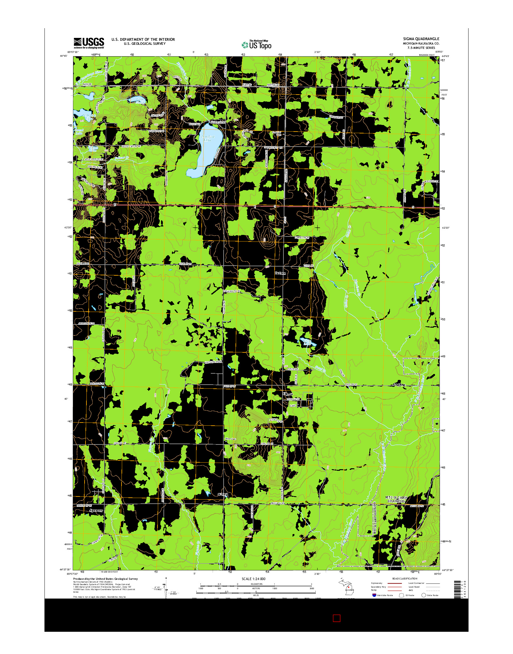 USGS US TOPO 7.5-MINUTE MAP FOR SIGMA, MI 2014