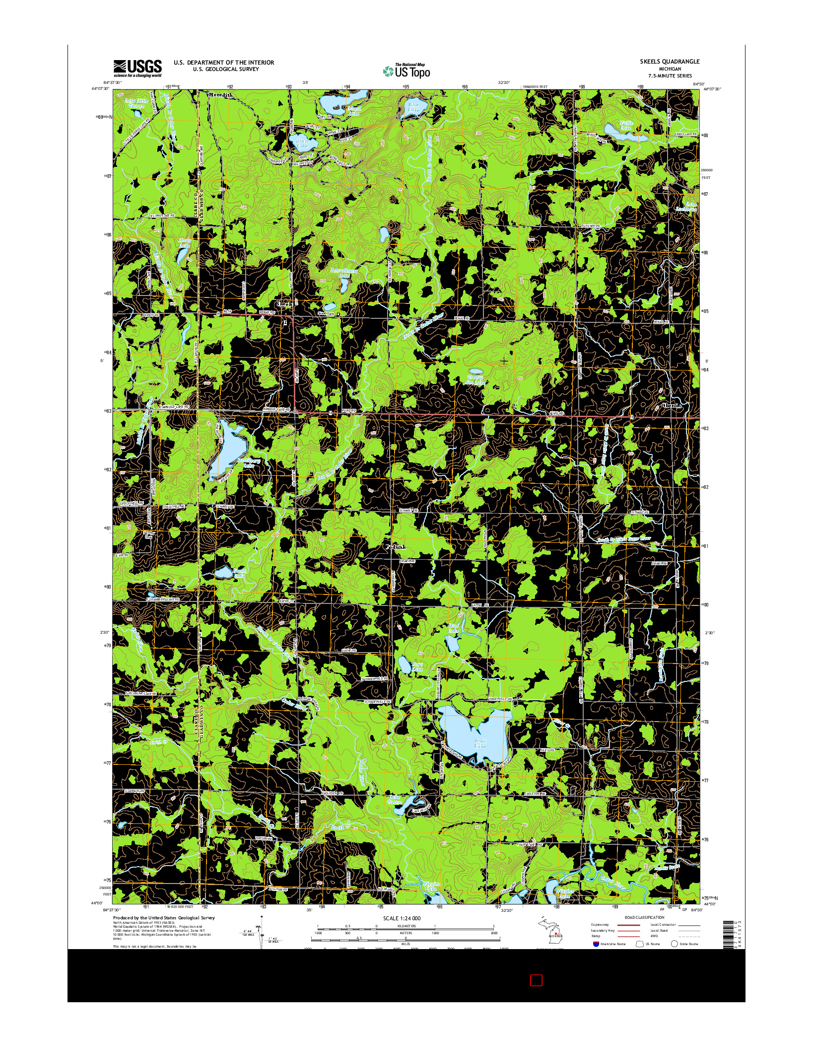 USGS US TOPO 7.5-MINUTE MAP FOR SKEELS, MI 2014