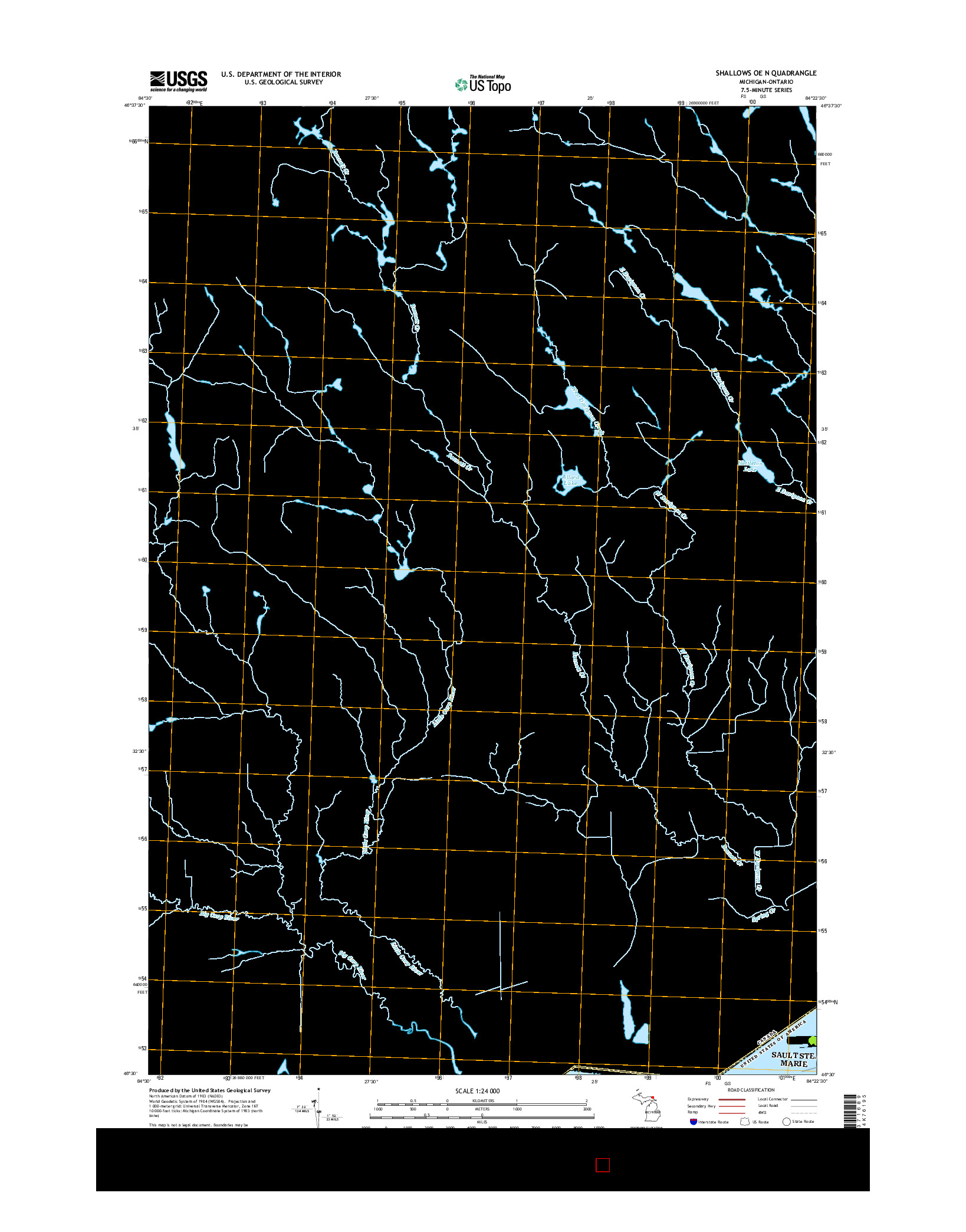 USGS US TOPO 7.5-MINUTE MAP FOR SHALLOWS OE N, MI-ON 2014