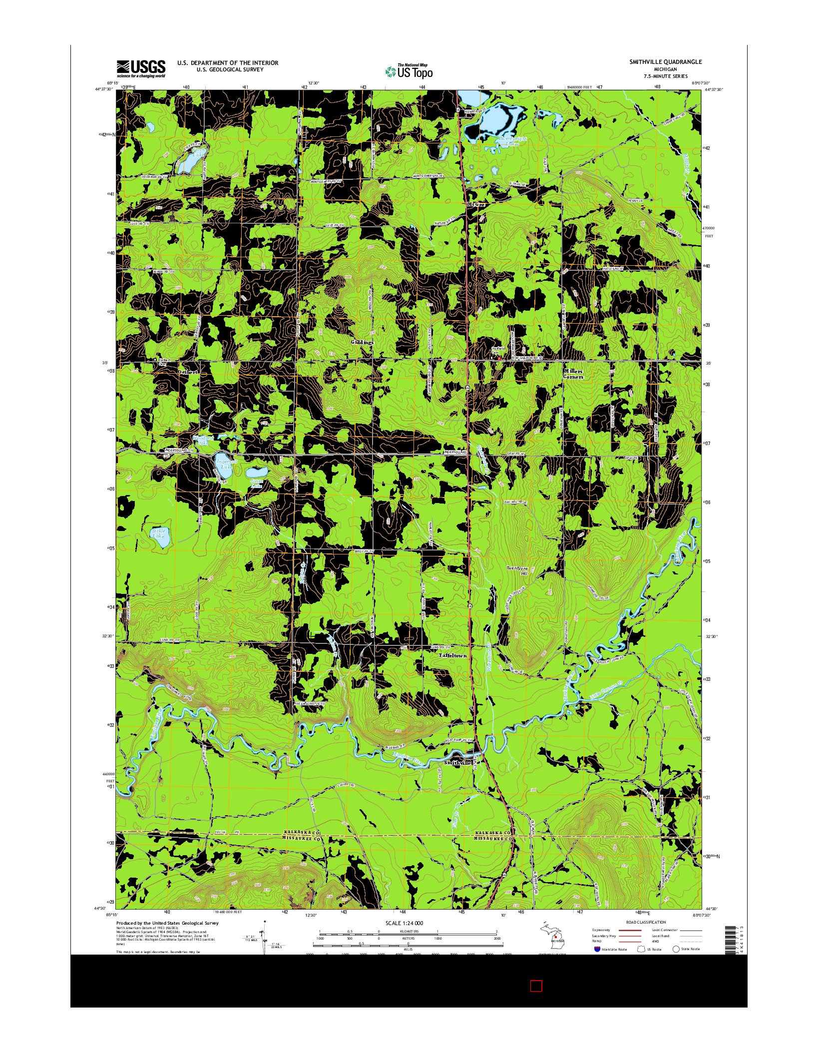 USGS US TOPO 7.5-MINUTE MAP FOR SMITHVILLE, MI 2014