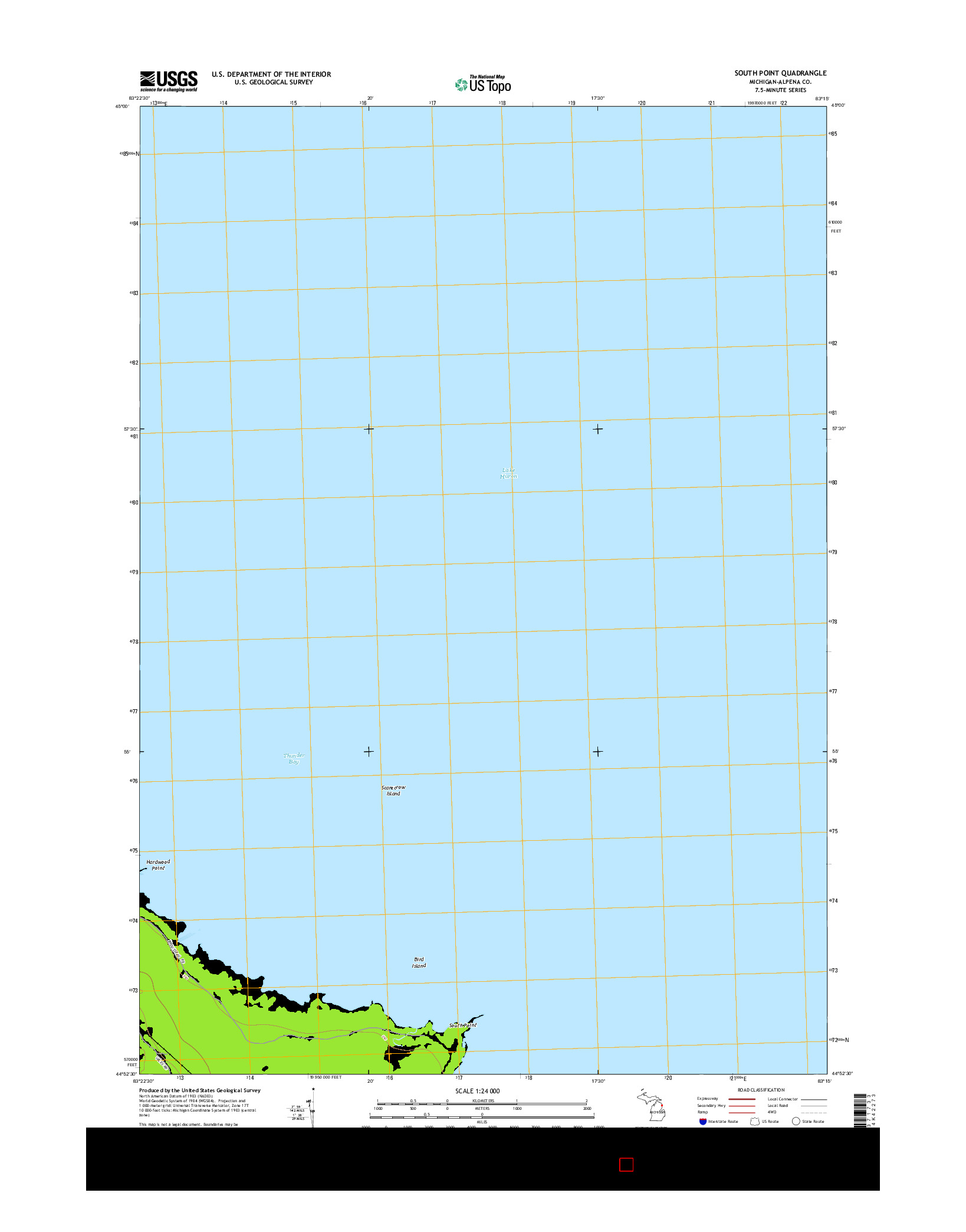 USGS US TOPO 7.5-MINUTE MAP FOR SOUTH POINT, MI 2014