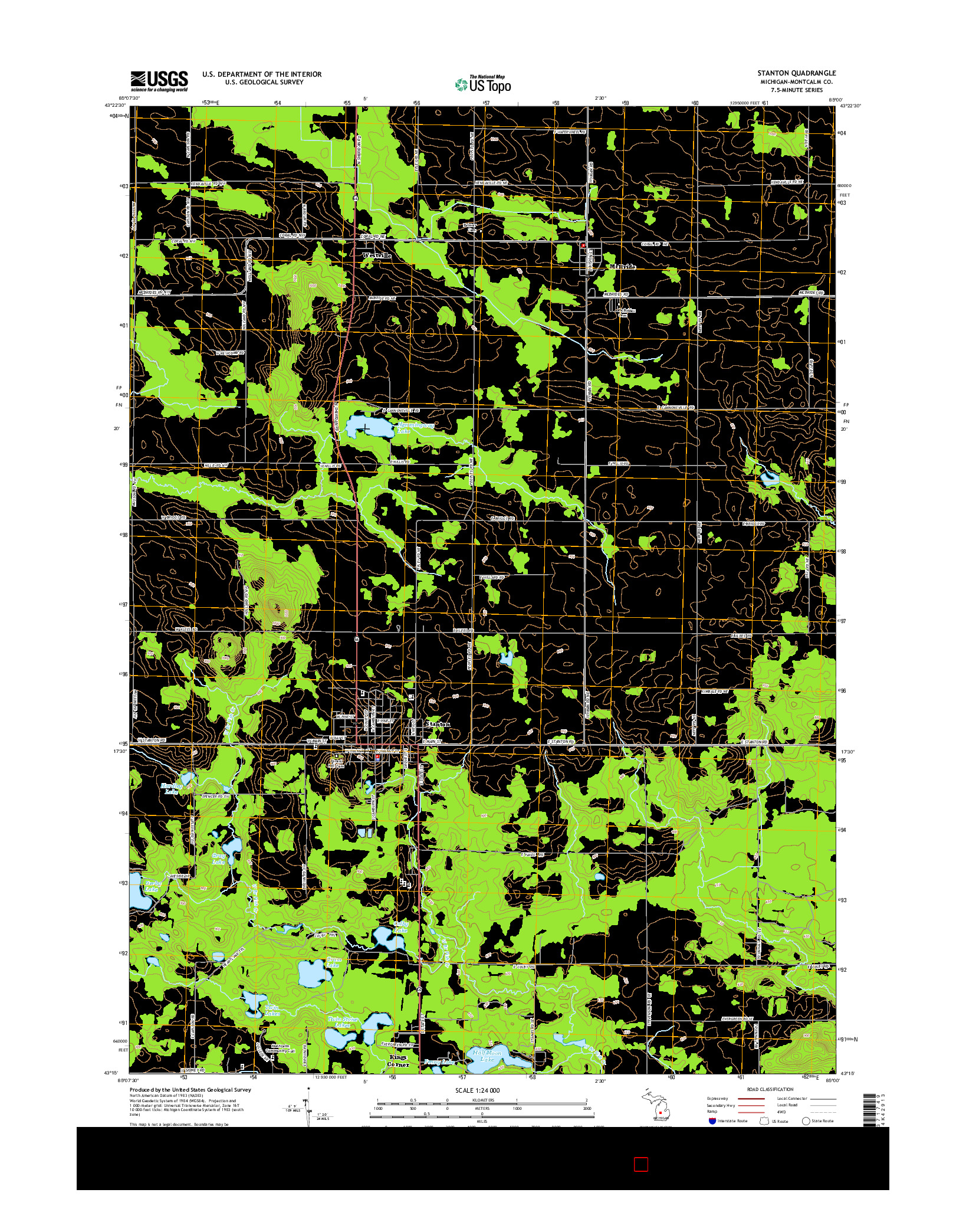 USGS US TOPO 7.5-MINUTE MAP FOR STANTON, MI 2014