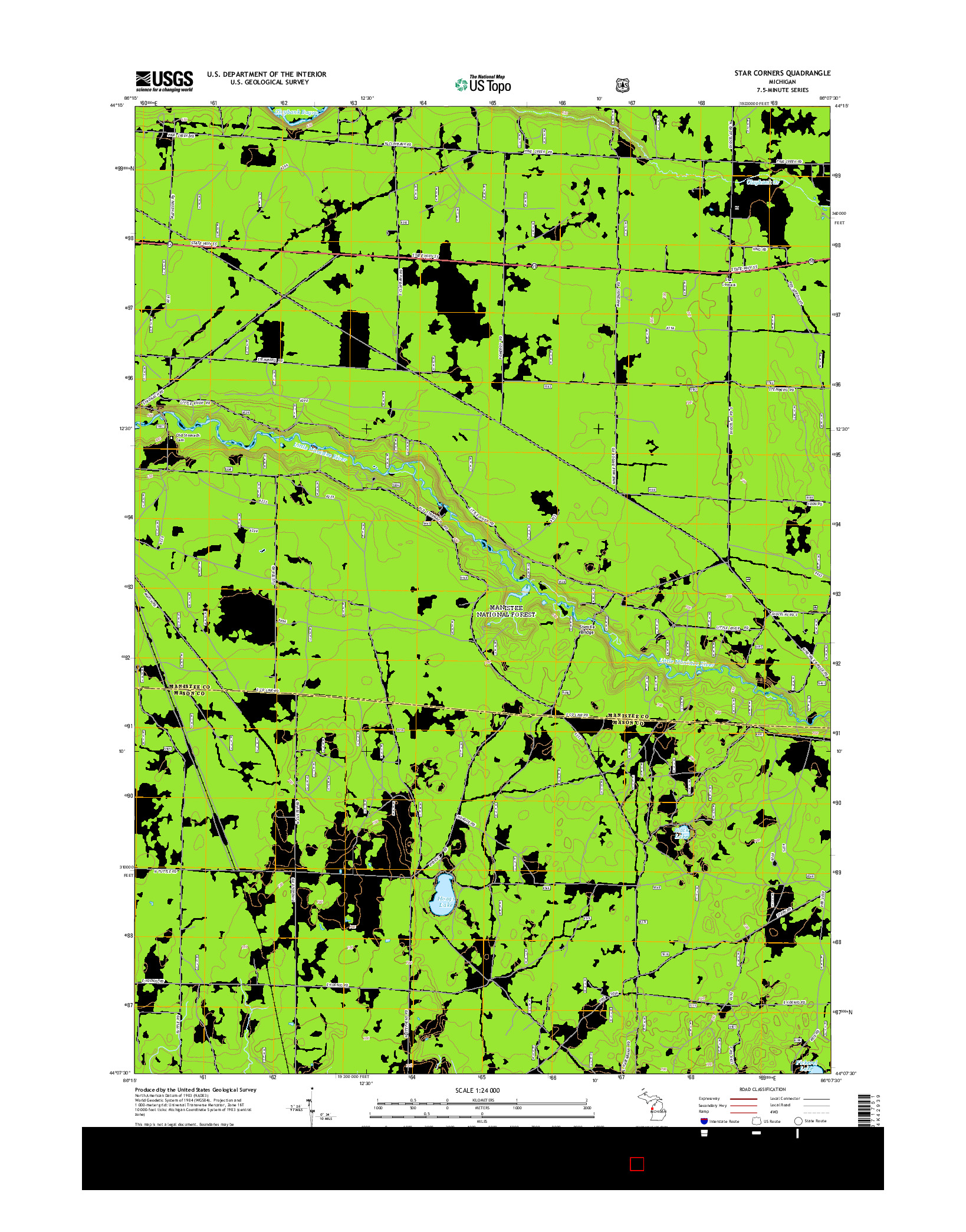 USGS US TOPO 7.5-MINUTE MAP FOR STAR CORNERS, MI 2014