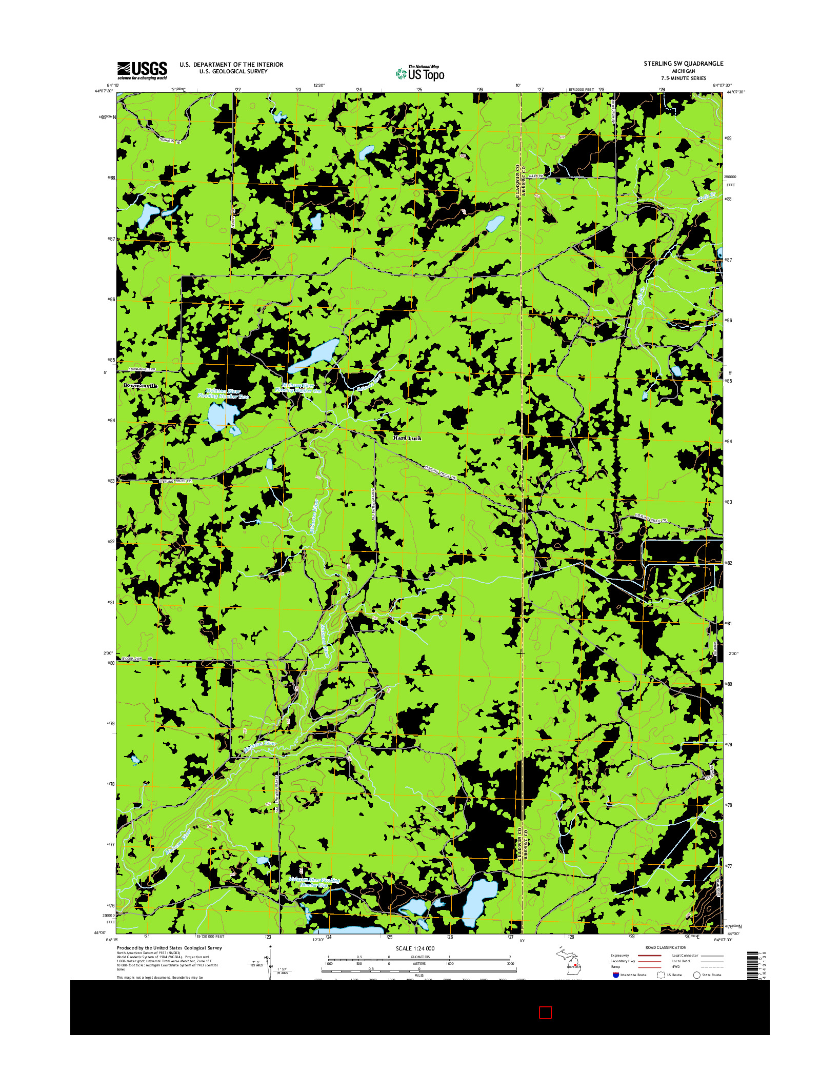 USGS US TOPO 7.5-MINUTE MAP FOR STERLING SW, MI 2014
