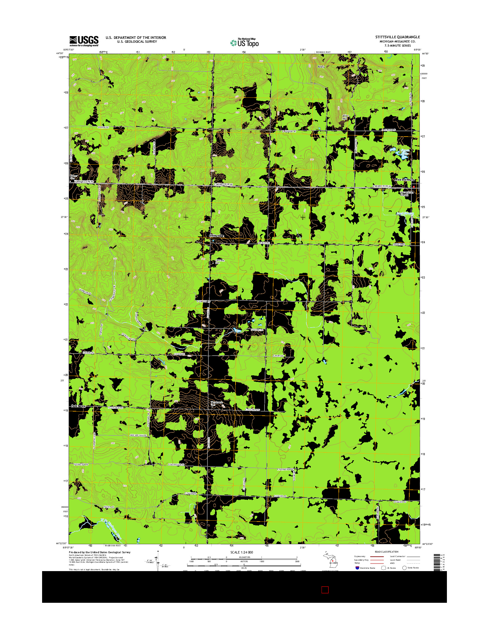 USGS US TOPO 7.5-MINUTE MAP FOR STITTSVILLE, MI 2014