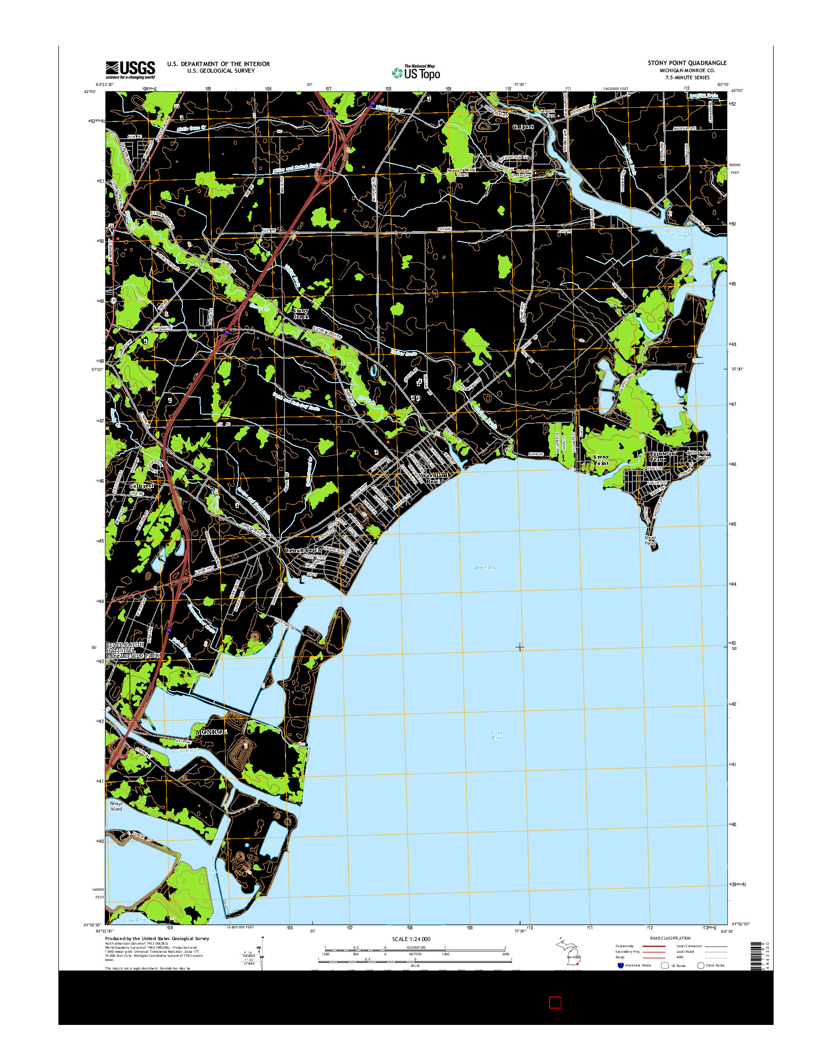 USGS US TOPO 7.5-MINUTE MAP FOR STONY POINT, MI 2014