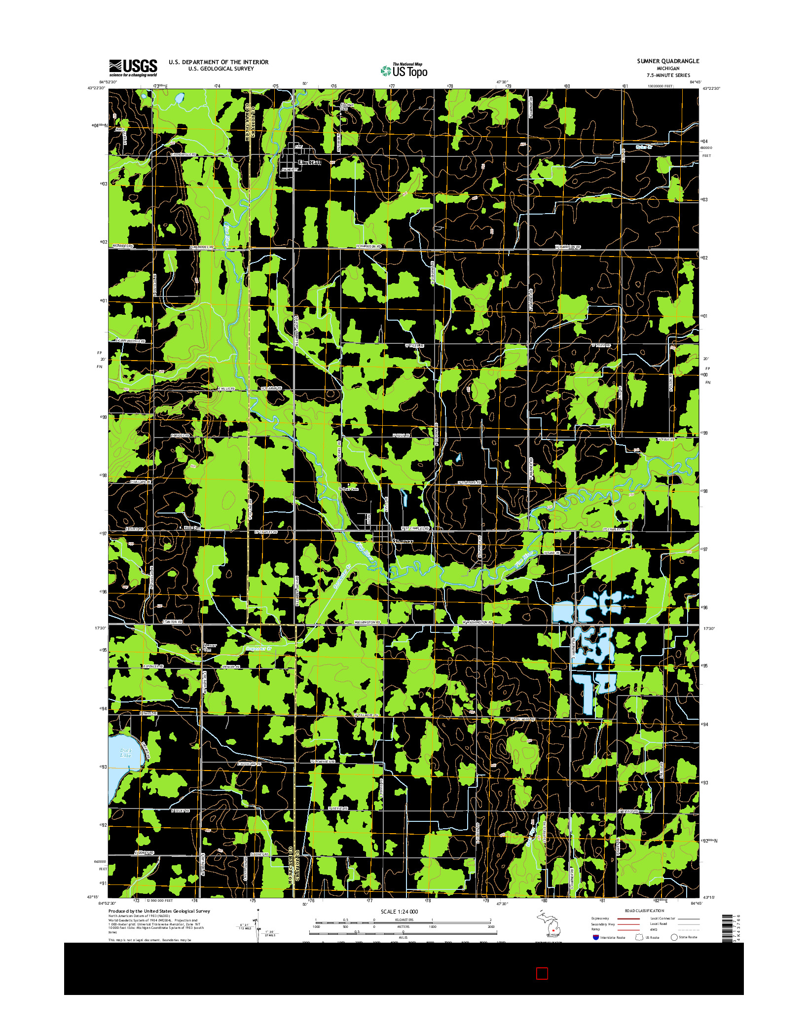 USGS US TOPO 7.5-MINUTE MAP FOR SUMNER, MI 2014