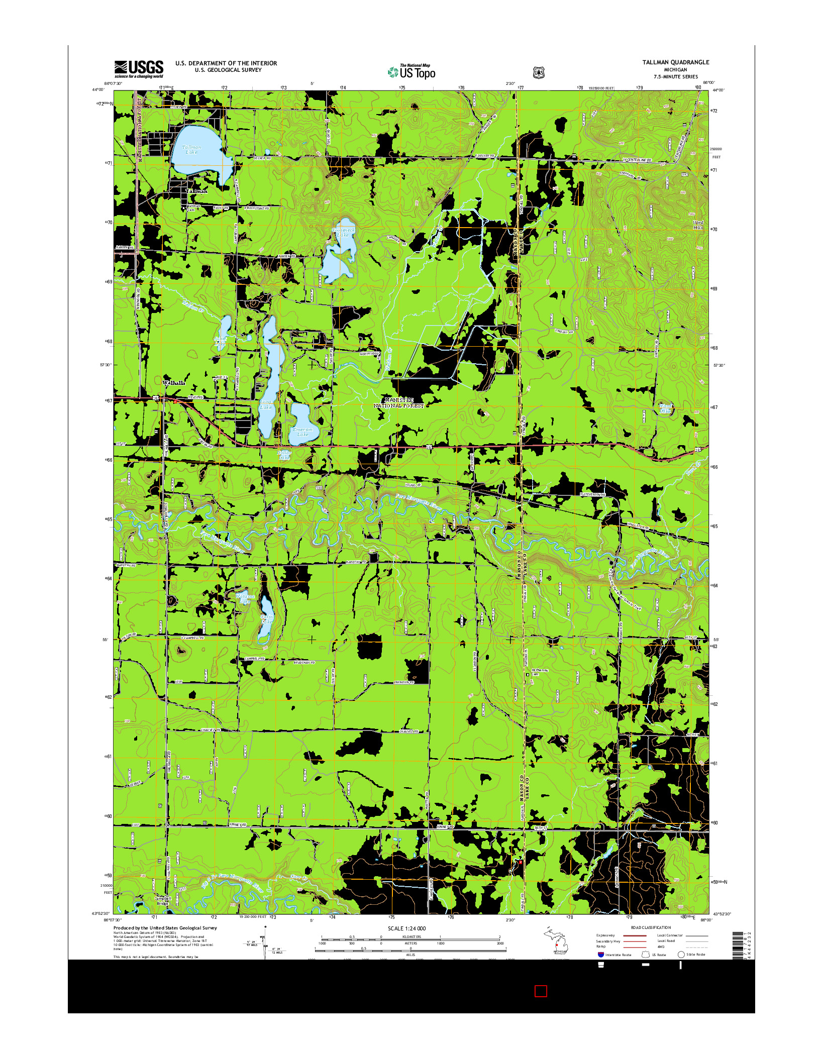 USGS US TOPO 7.5-MINUTE MAP FOR TALLMAN, MI 2014