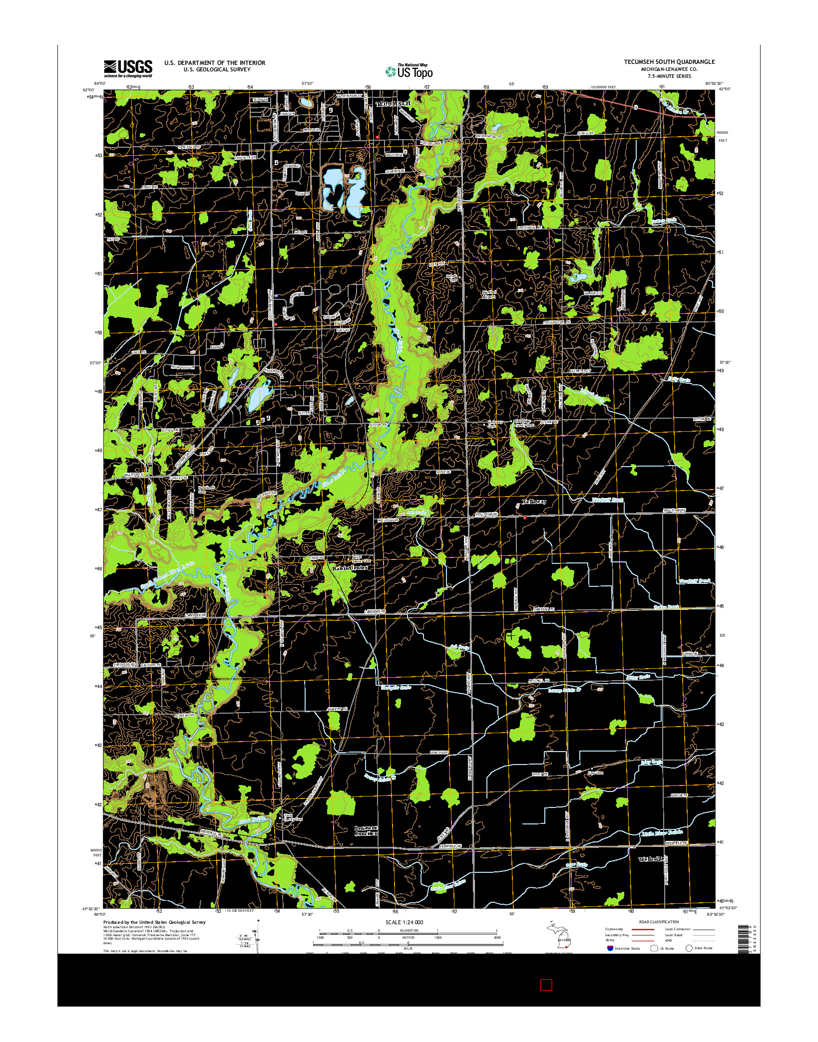 USGS US TOPO 7.5-MINUTE MAP FOR TECUMSEH SOUTH, MI 2014