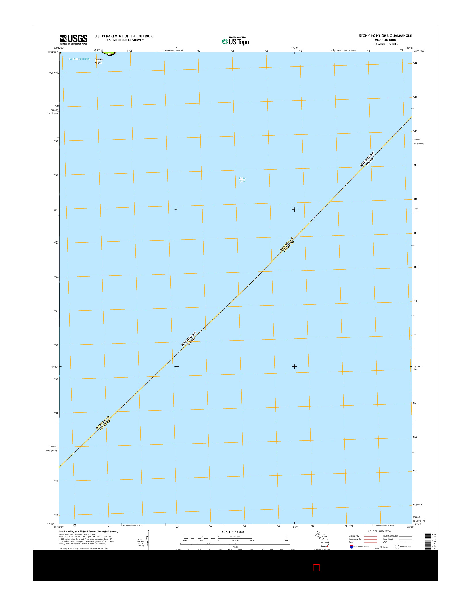 USGS US TOPO 7.5-MINUTE MAP FOR STONY POINT OE S, MI-OH 2014